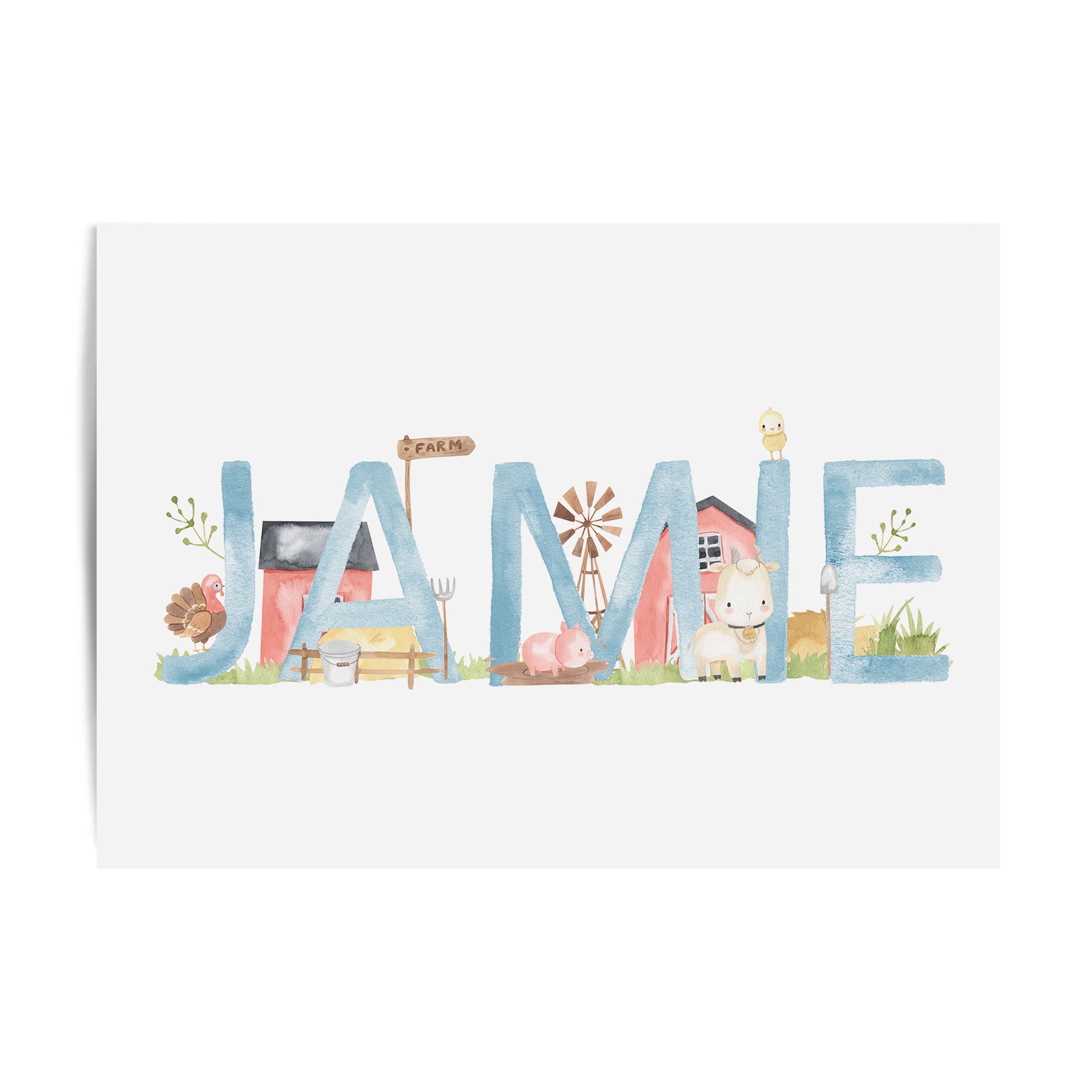 Farm Animal Name Print