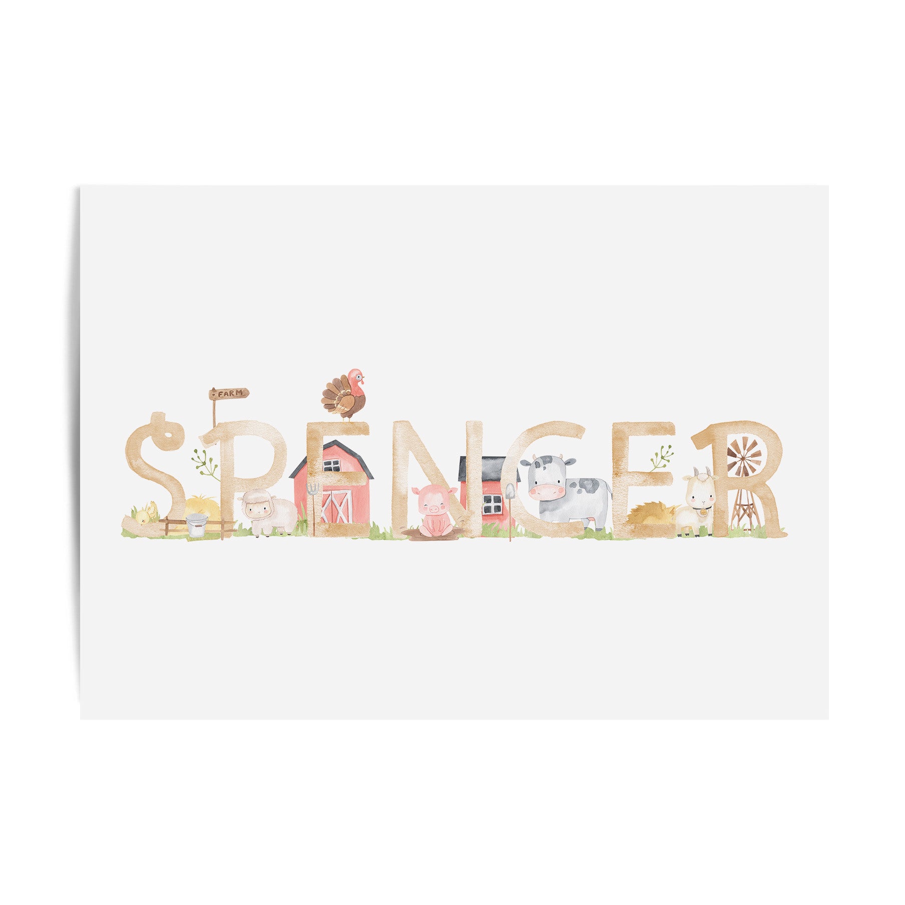 Farm Animal Name Print