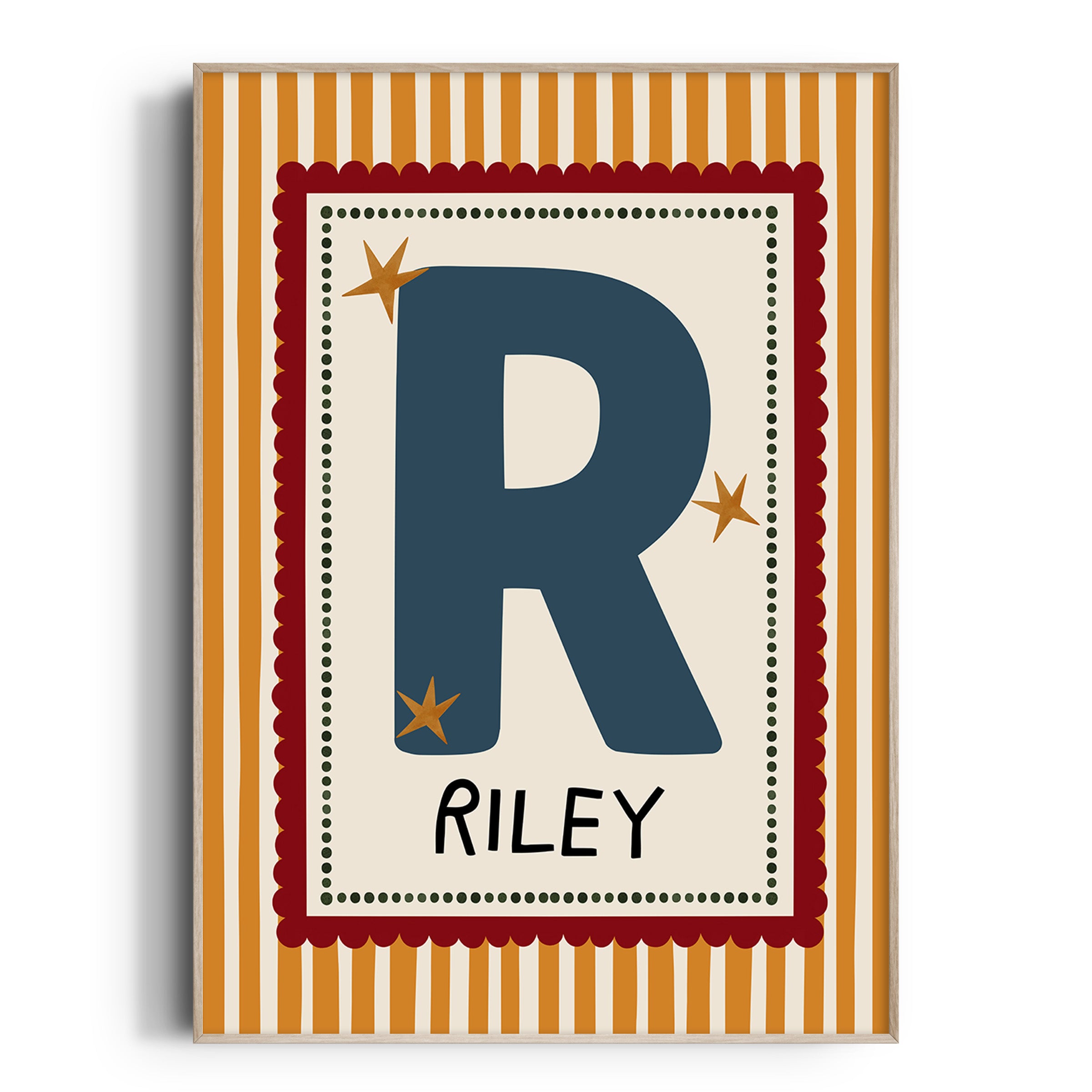 Orange Stripe Letter & Name Print