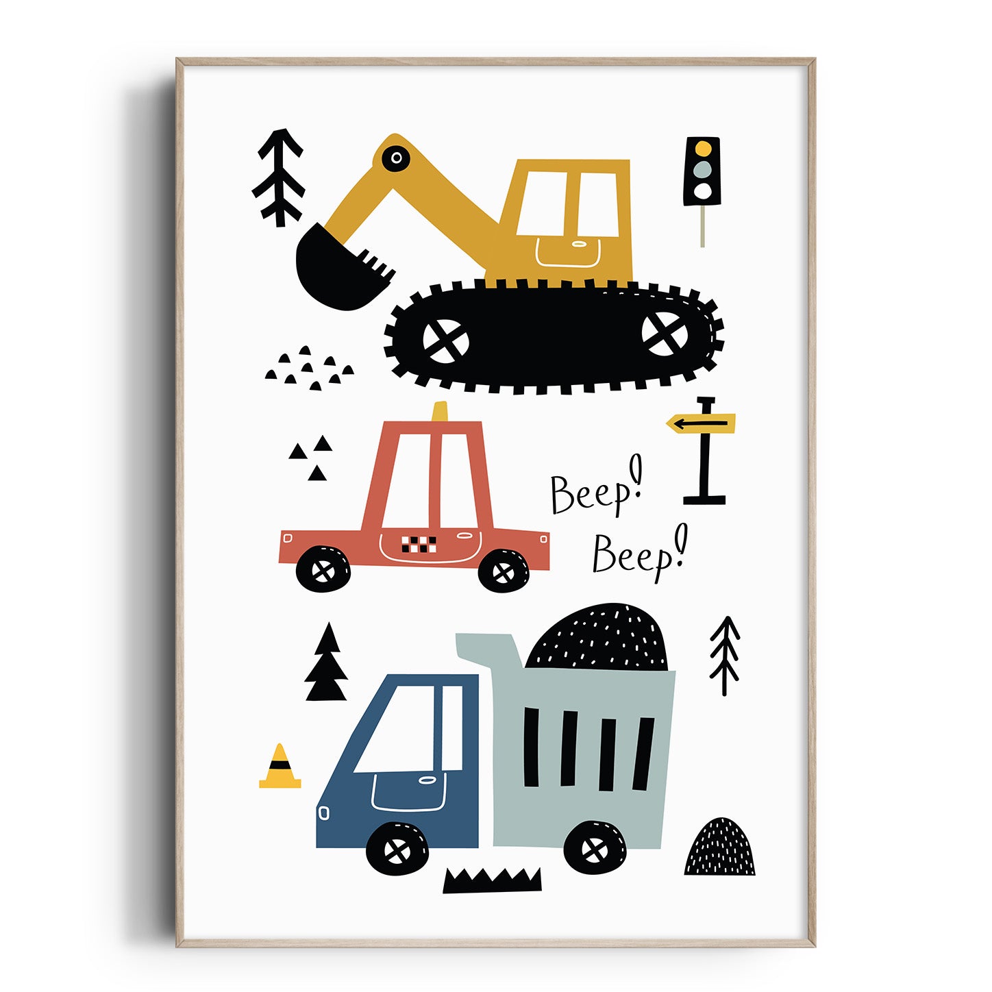Construction Vehicles Print