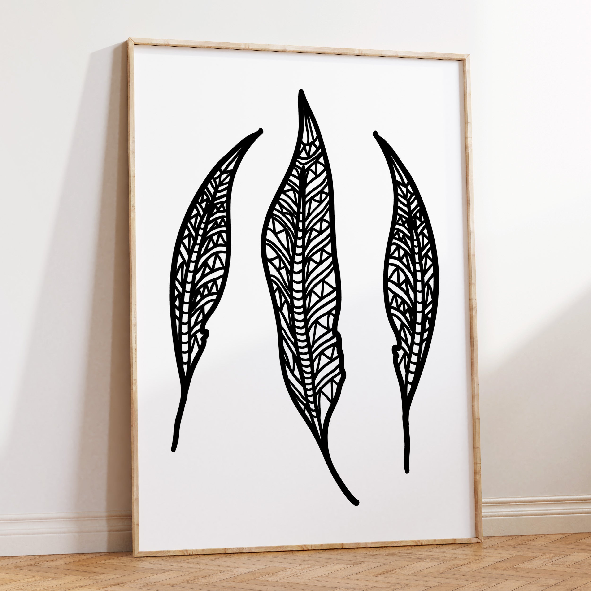 Tribal Boho Feathers Print