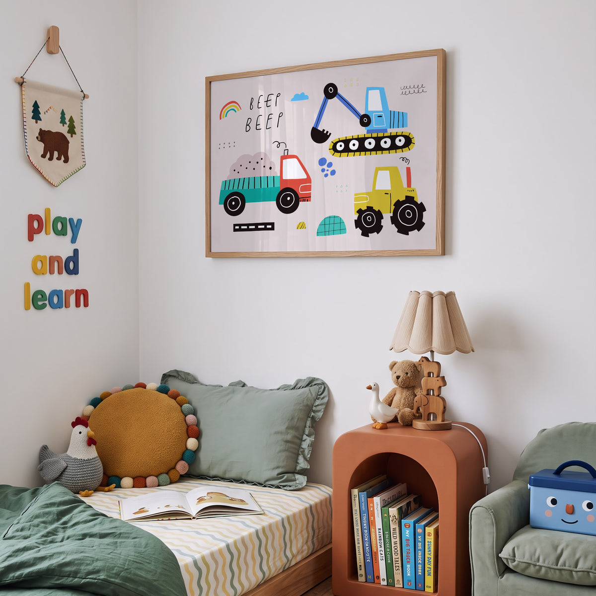 Beep Beep Construction Vehicles Print