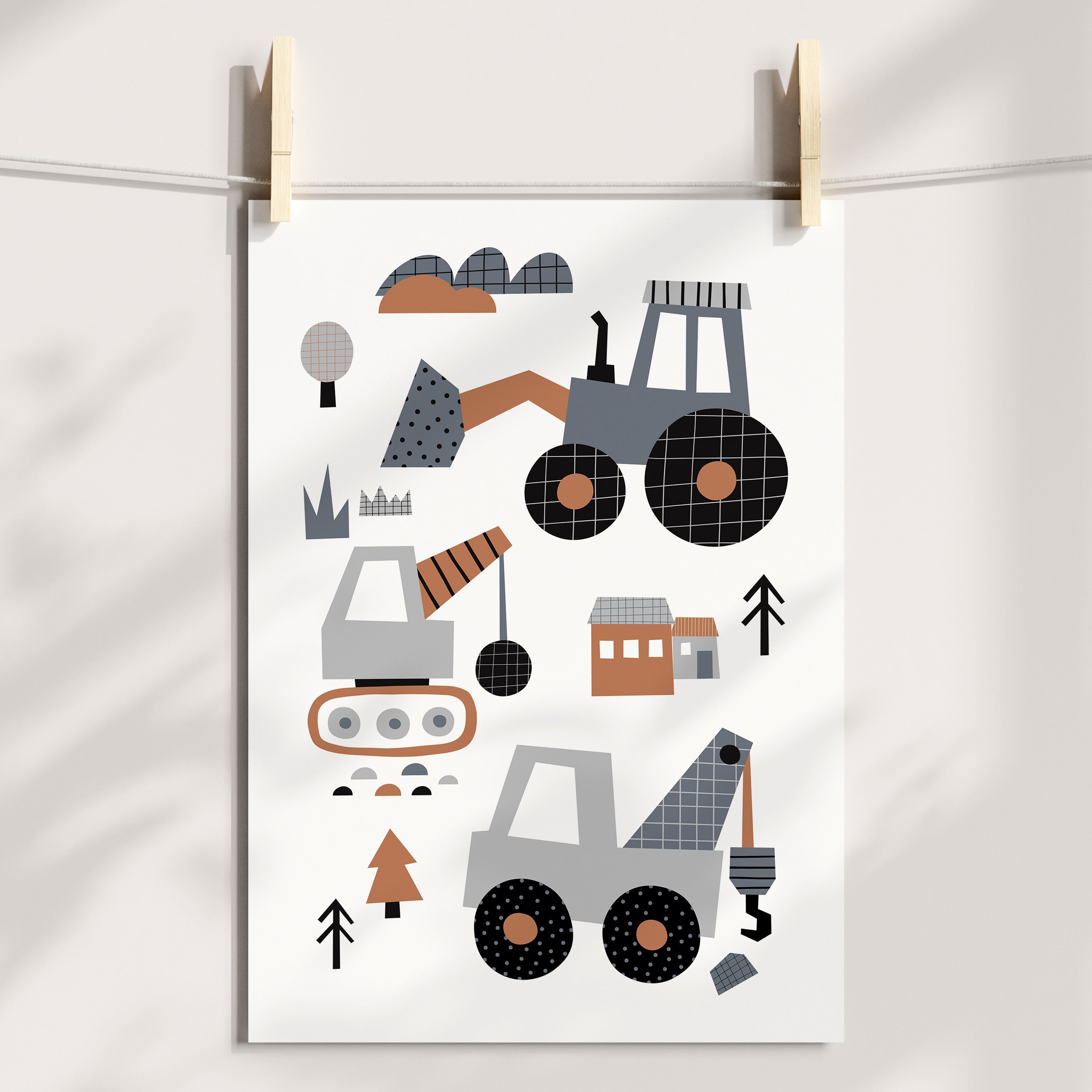 Construction Trucks & Alphabet Prints