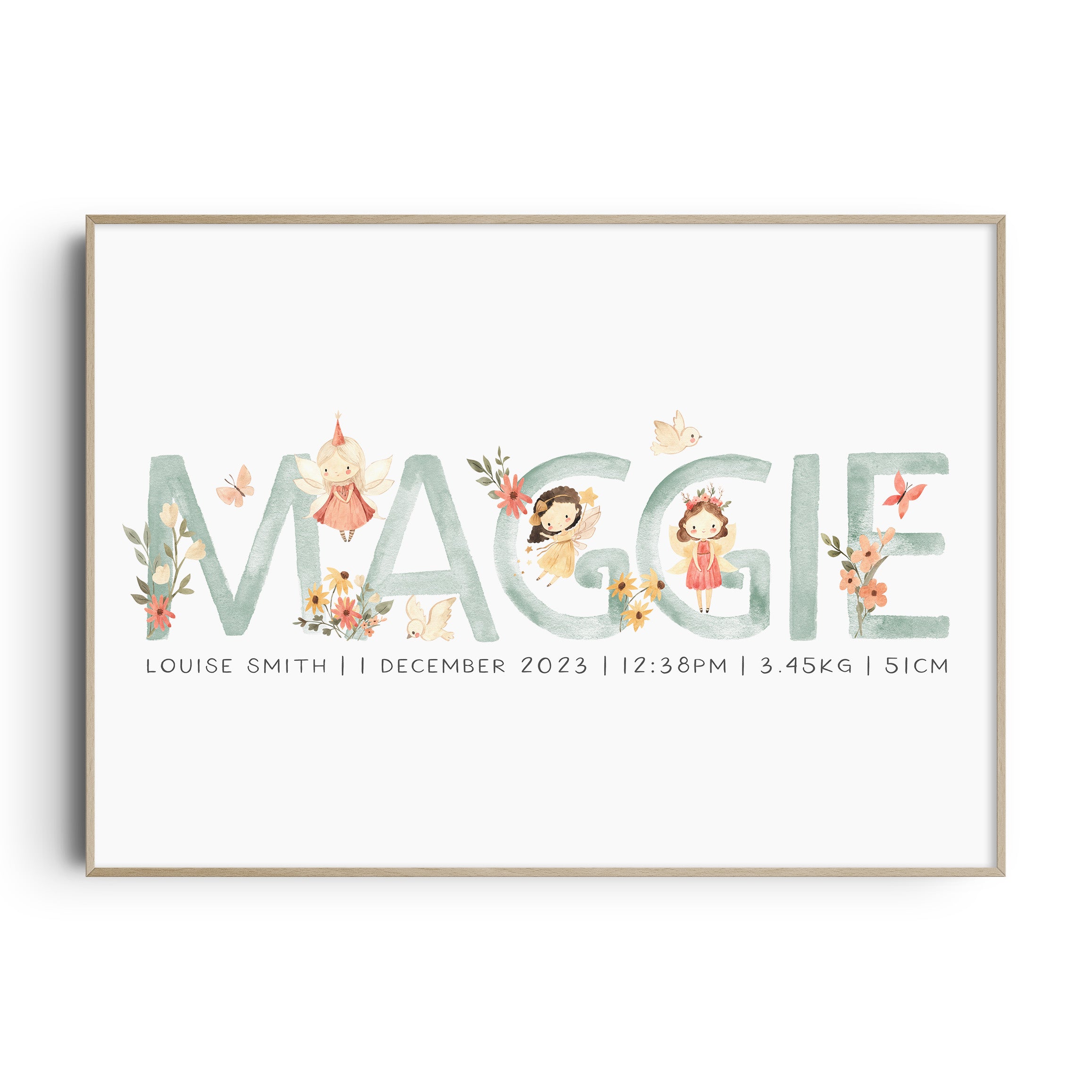 Fairy Name & Birth Print