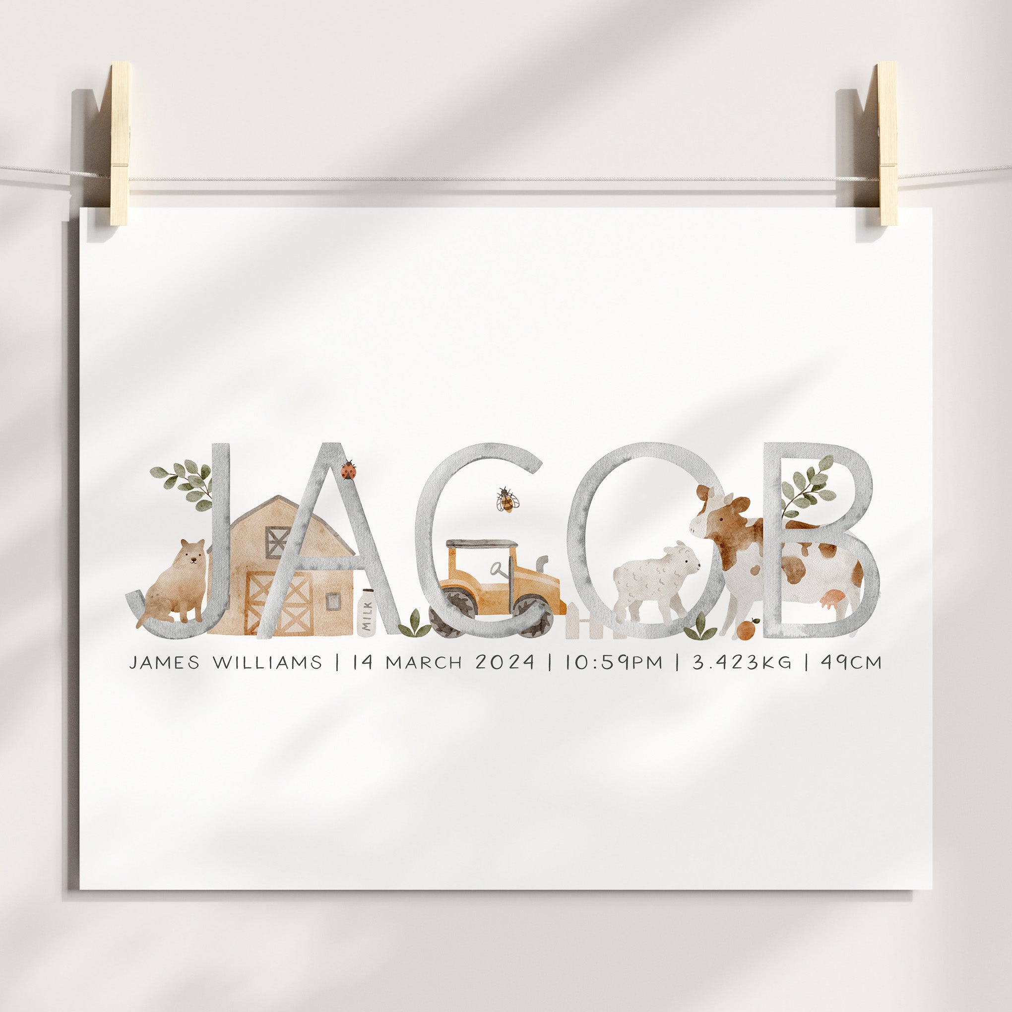 Farm Animal Name Print