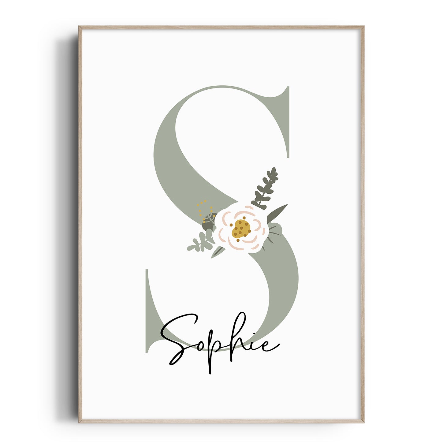 Boho Floral Letter & Name Print