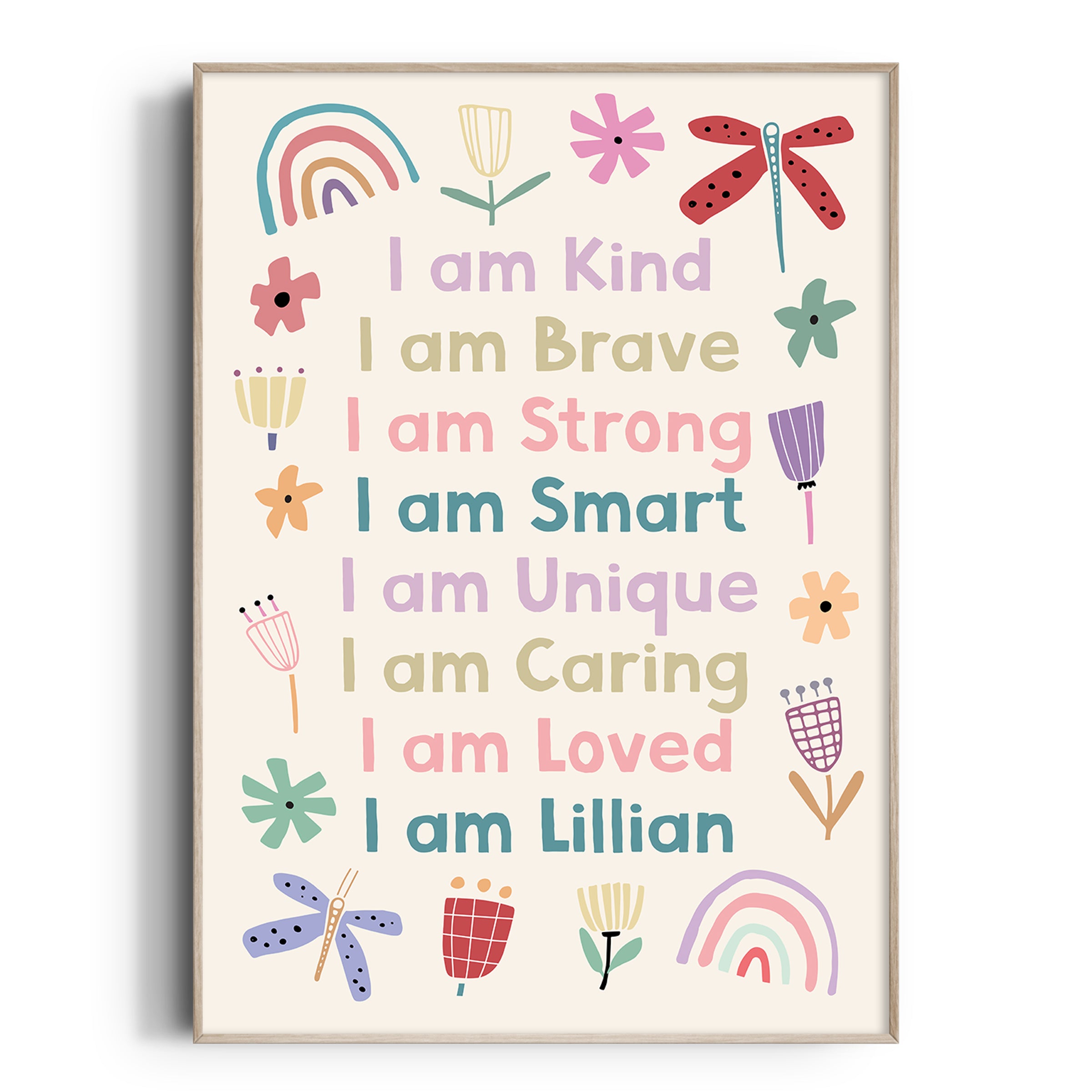 Personalised Name Floral Affirmations Print