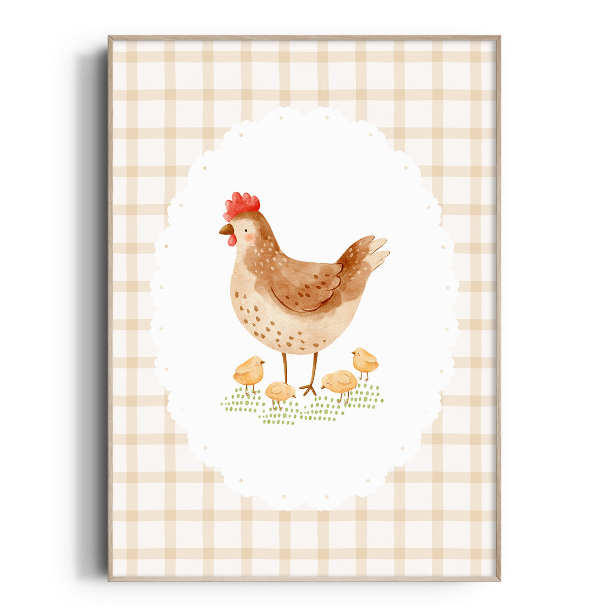 Cottagecore Hen and Chicks Print