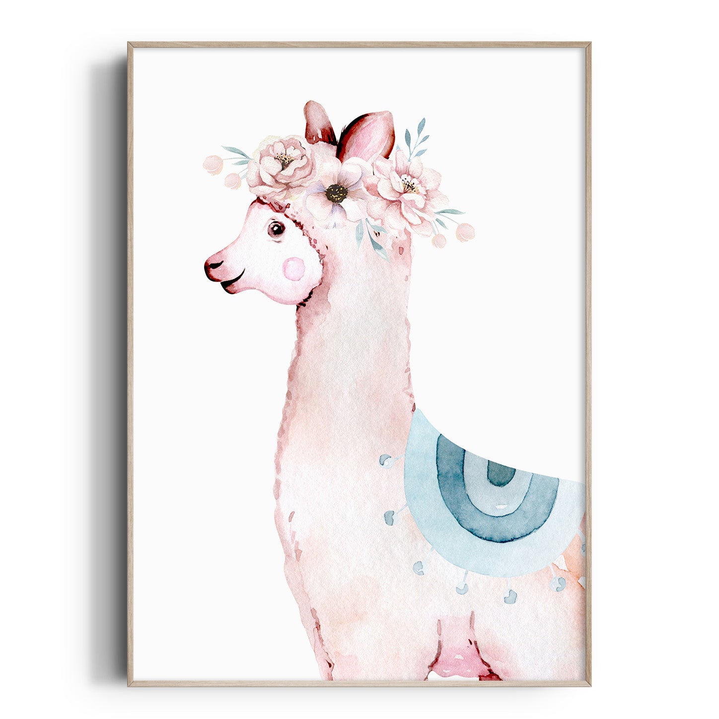 Floral Llama Nursery Print