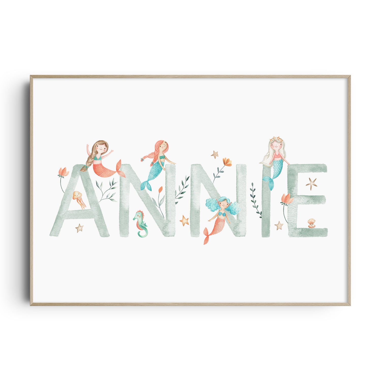 Mermaid Name & Birth Print