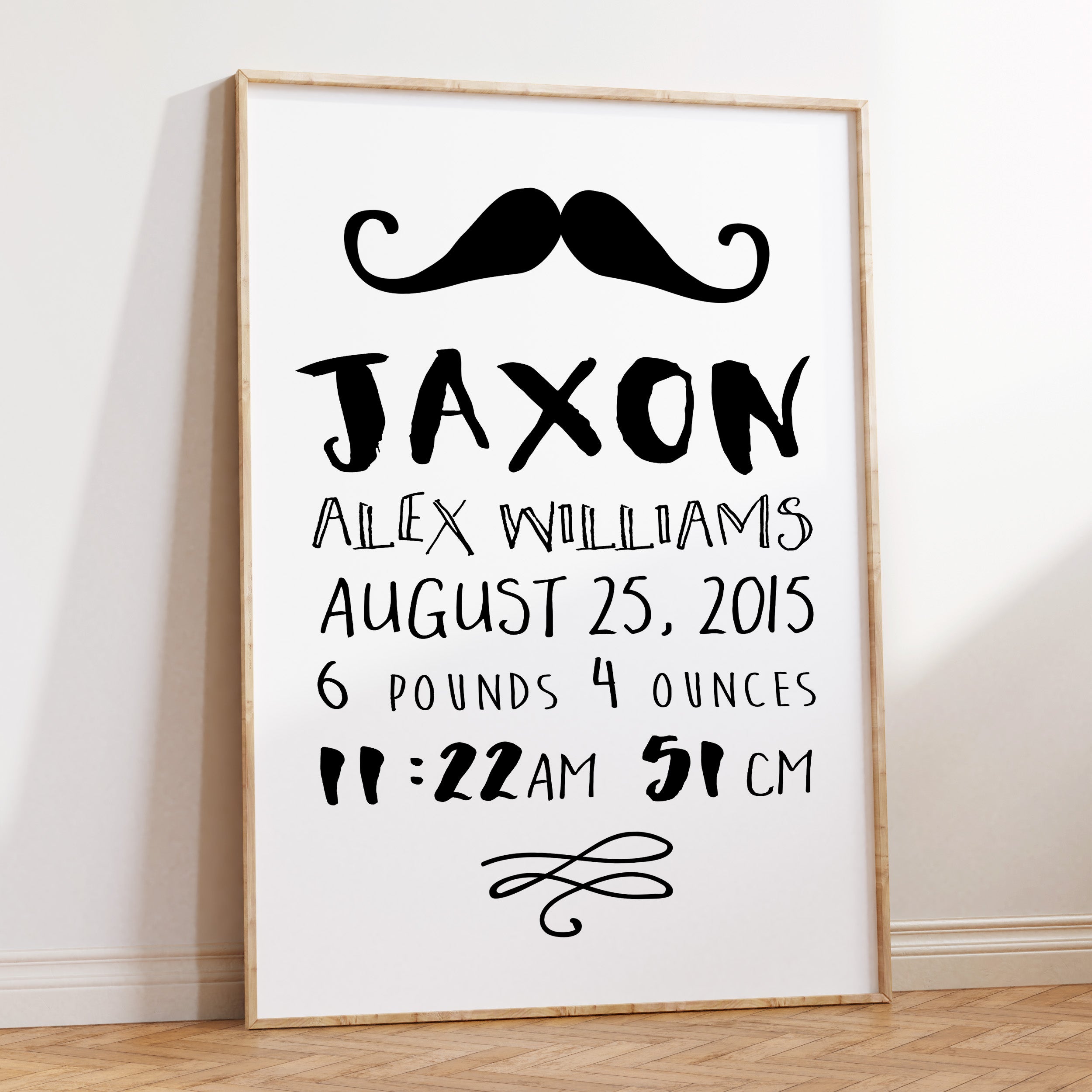 Moustache Birth Print