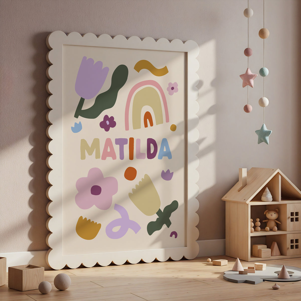 Personalised Abstract Flowers Name Print