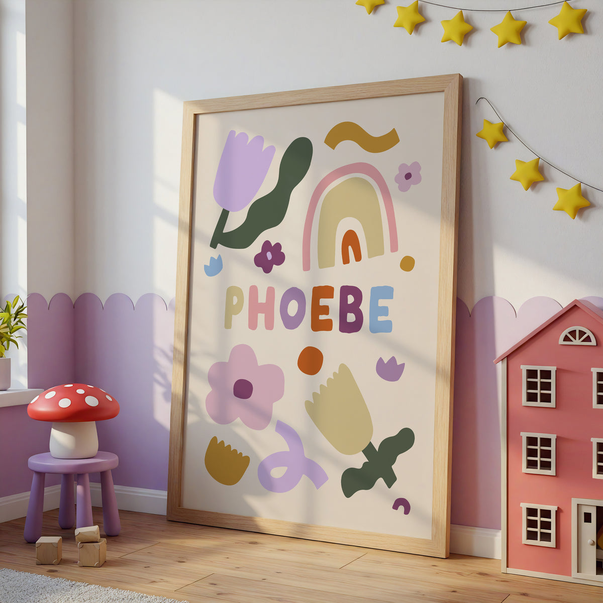 Personalised Abstract Flowers Name Print