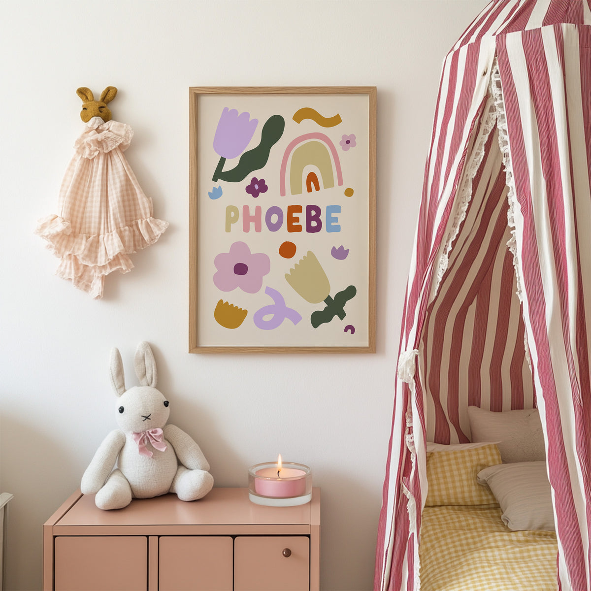 Personalised Abstract Flowers Name Print
