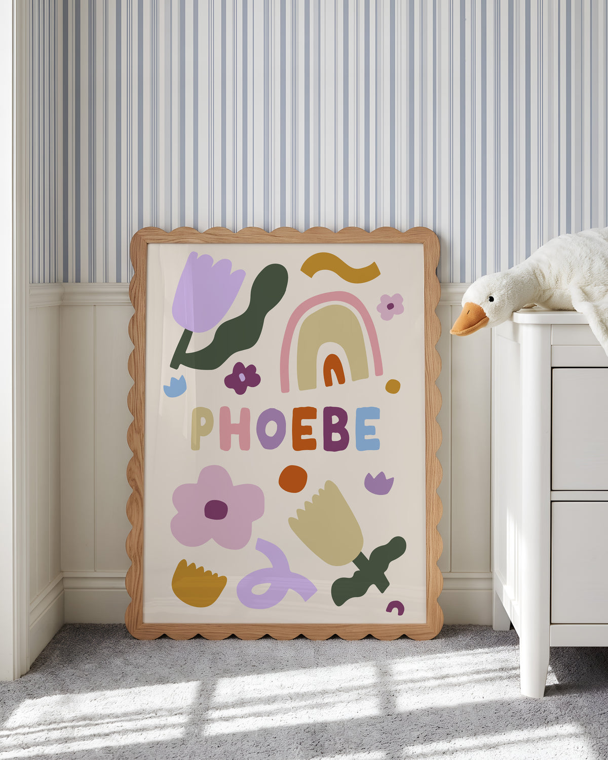 Personalised Abstract Flowers Name Print