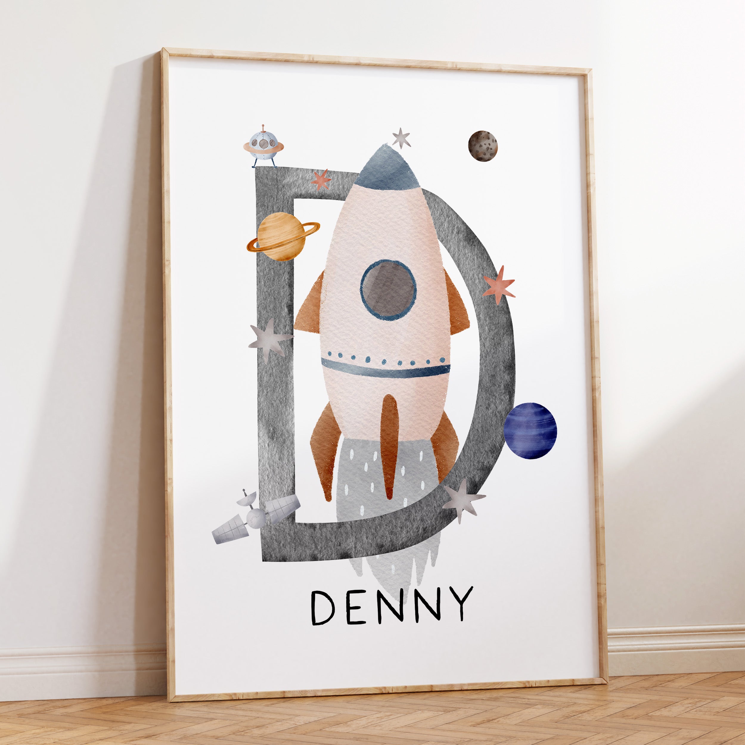 Rocket & Planets Name Print