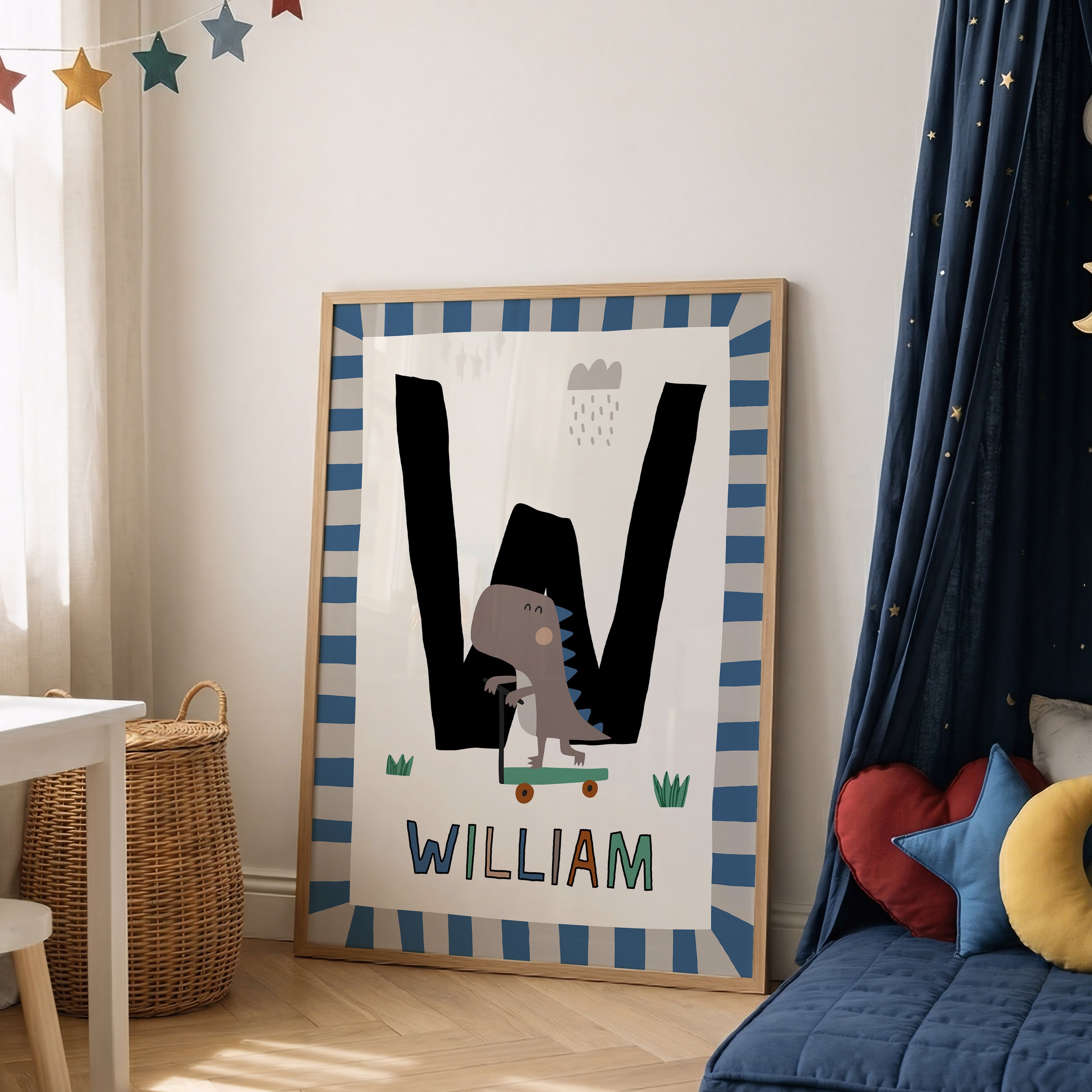 Skater Dinosaur Letter & Name Print