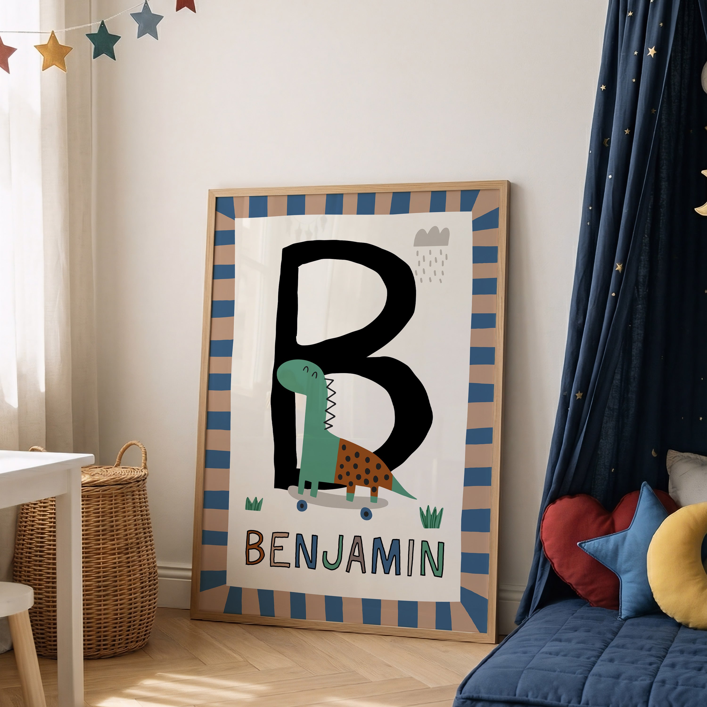 Skater Dinosaur Letter & Name Print