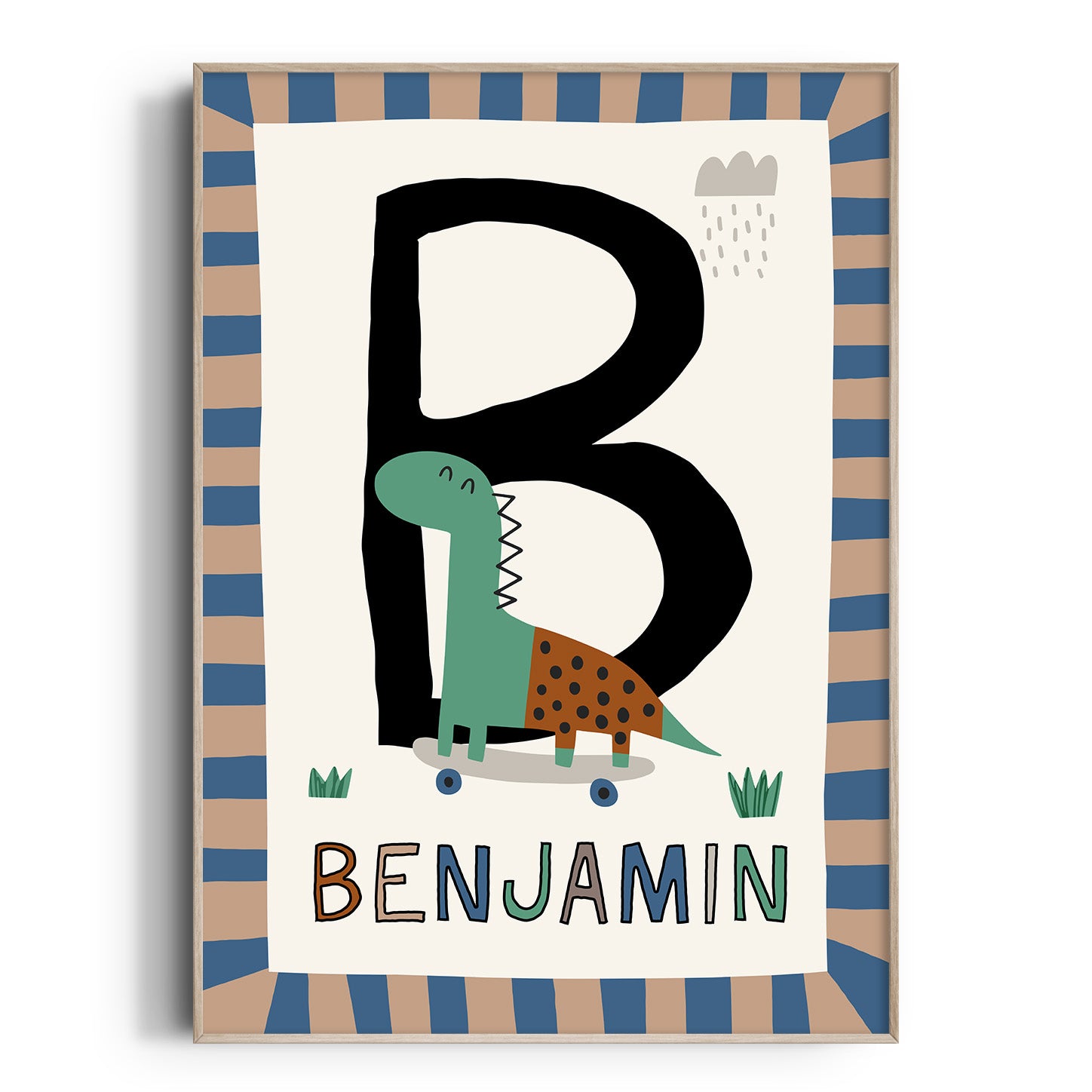 Skater Dinosaur Letter & Name Print