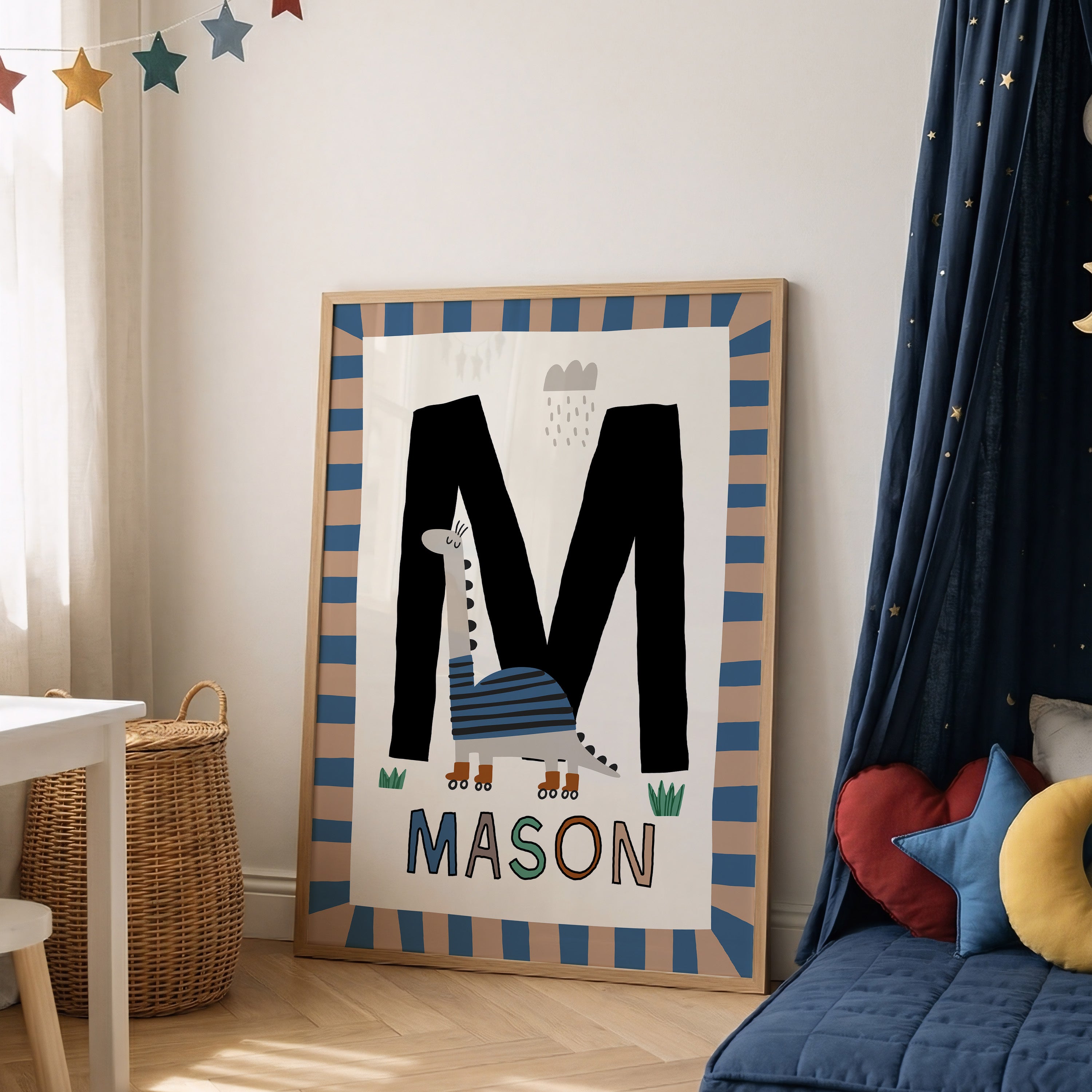 Skater Dinosaur Letter & Name Print