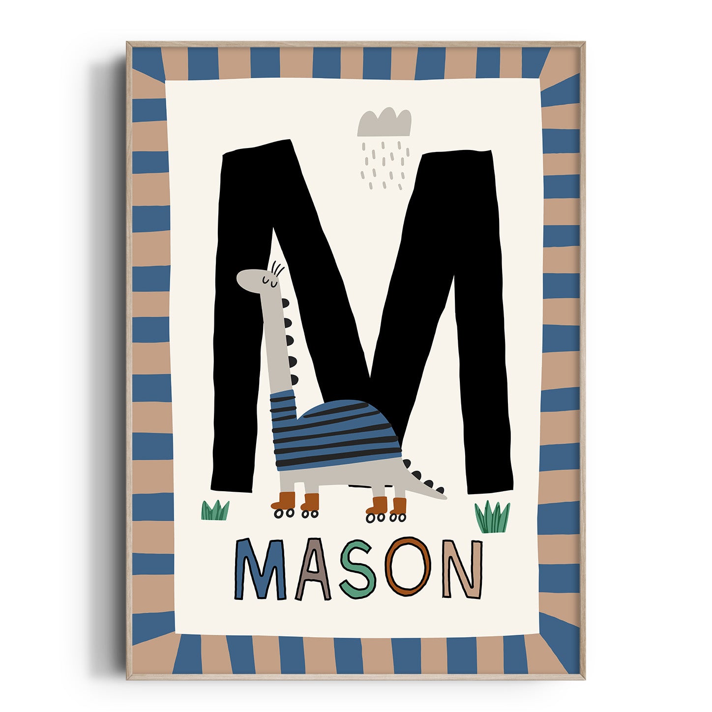 Skater Dinosaur Letter & Name Print