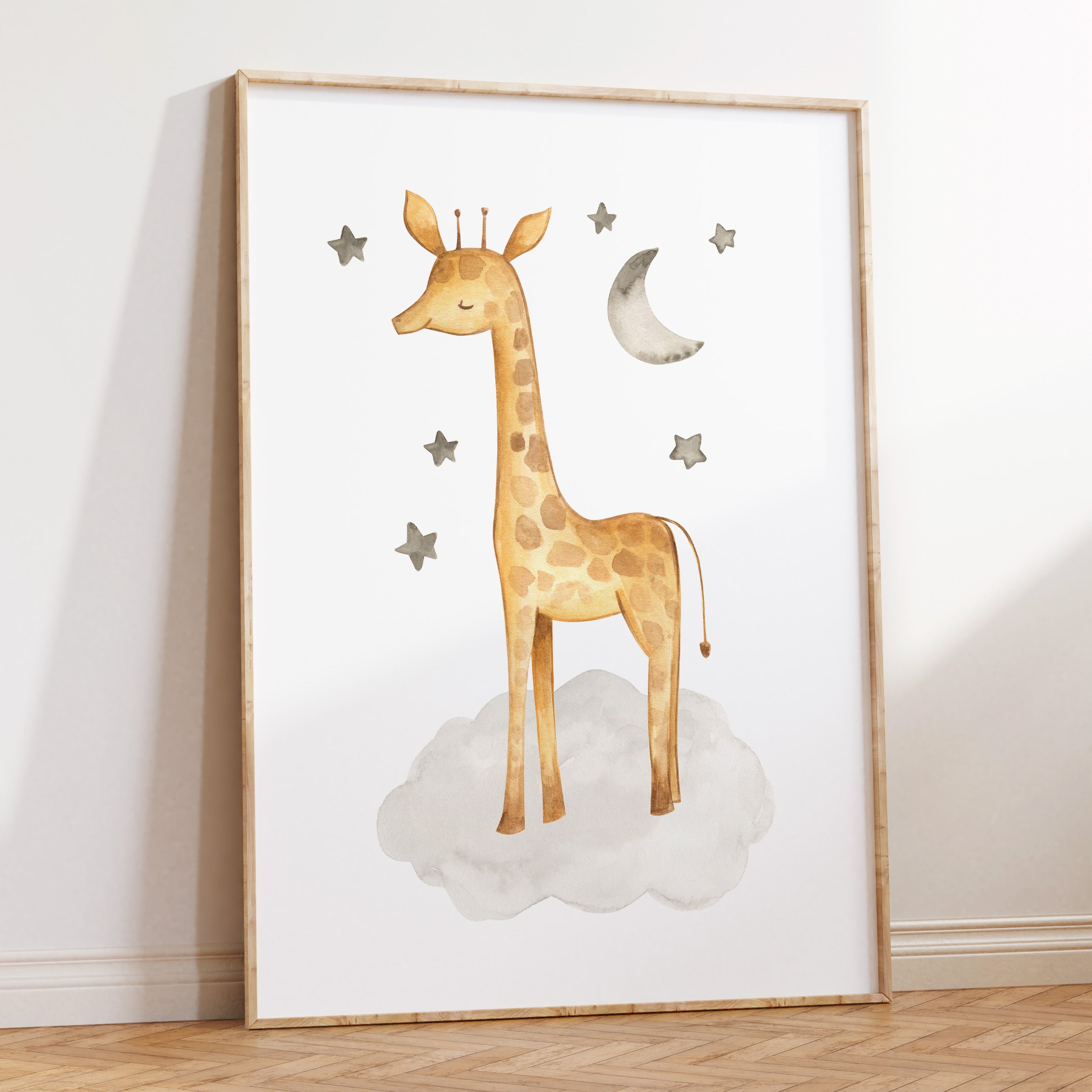 Giraffe & Stars Print