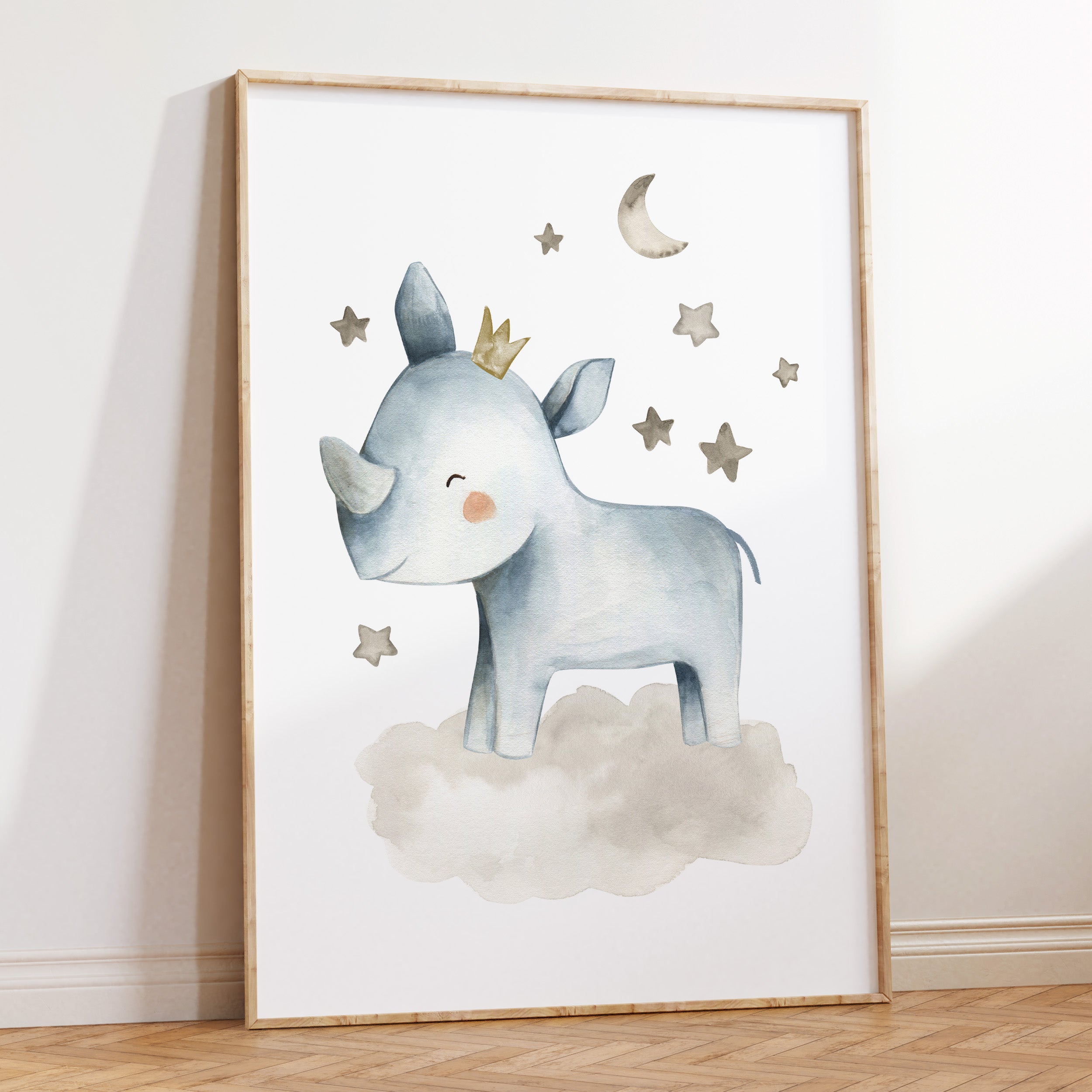 Hippo & Stars Print
