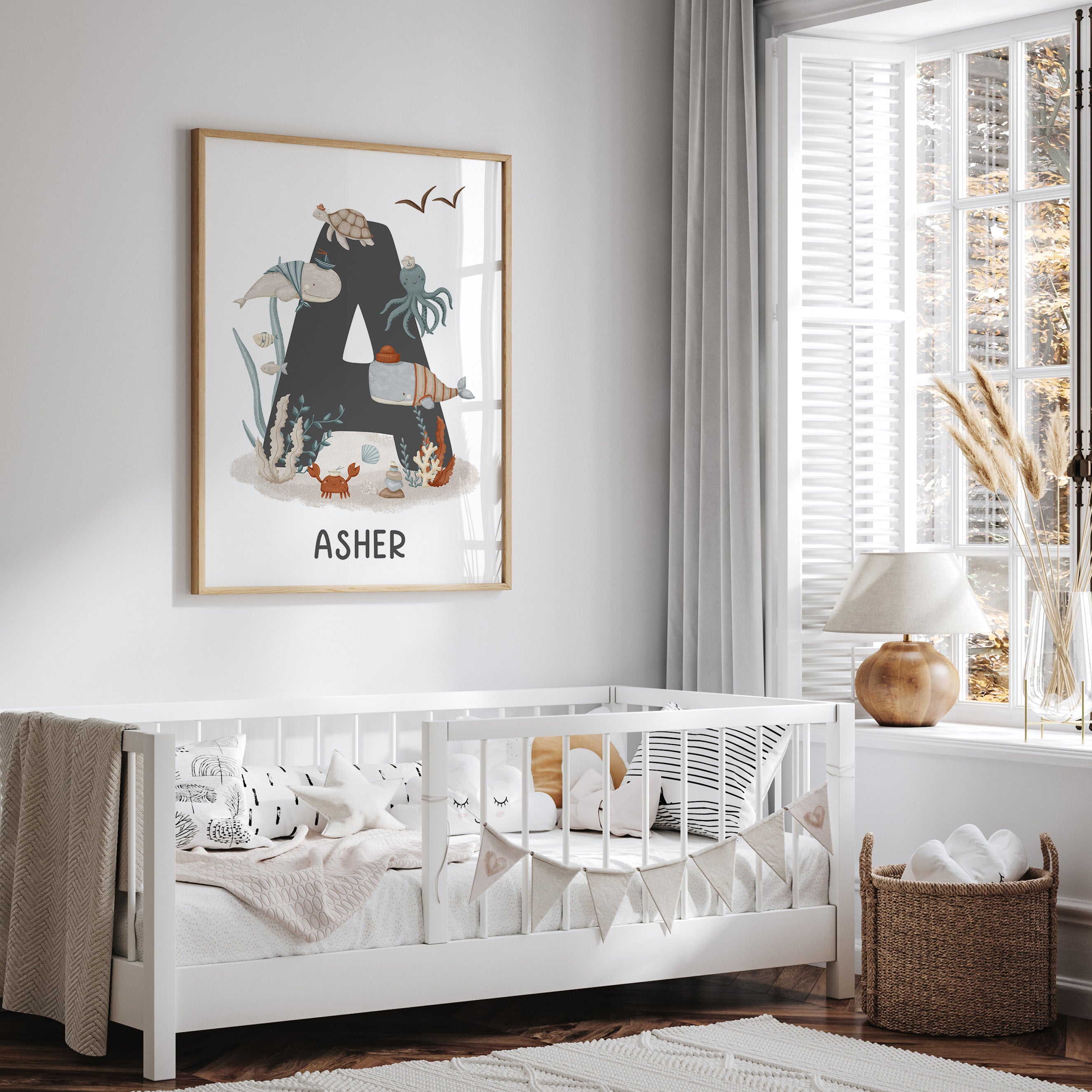 Sea Animals Name & Letter Print