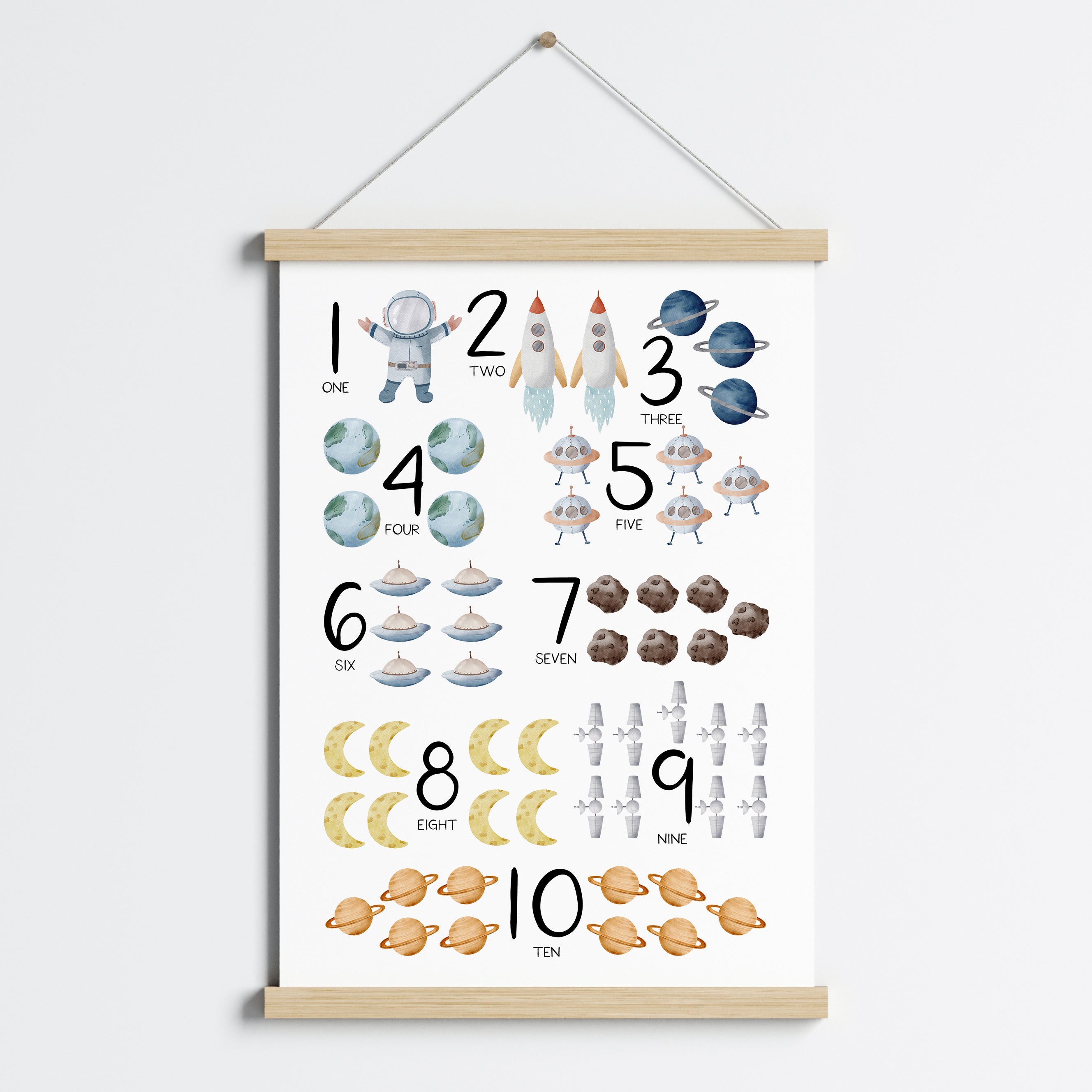 Space Numbers Print