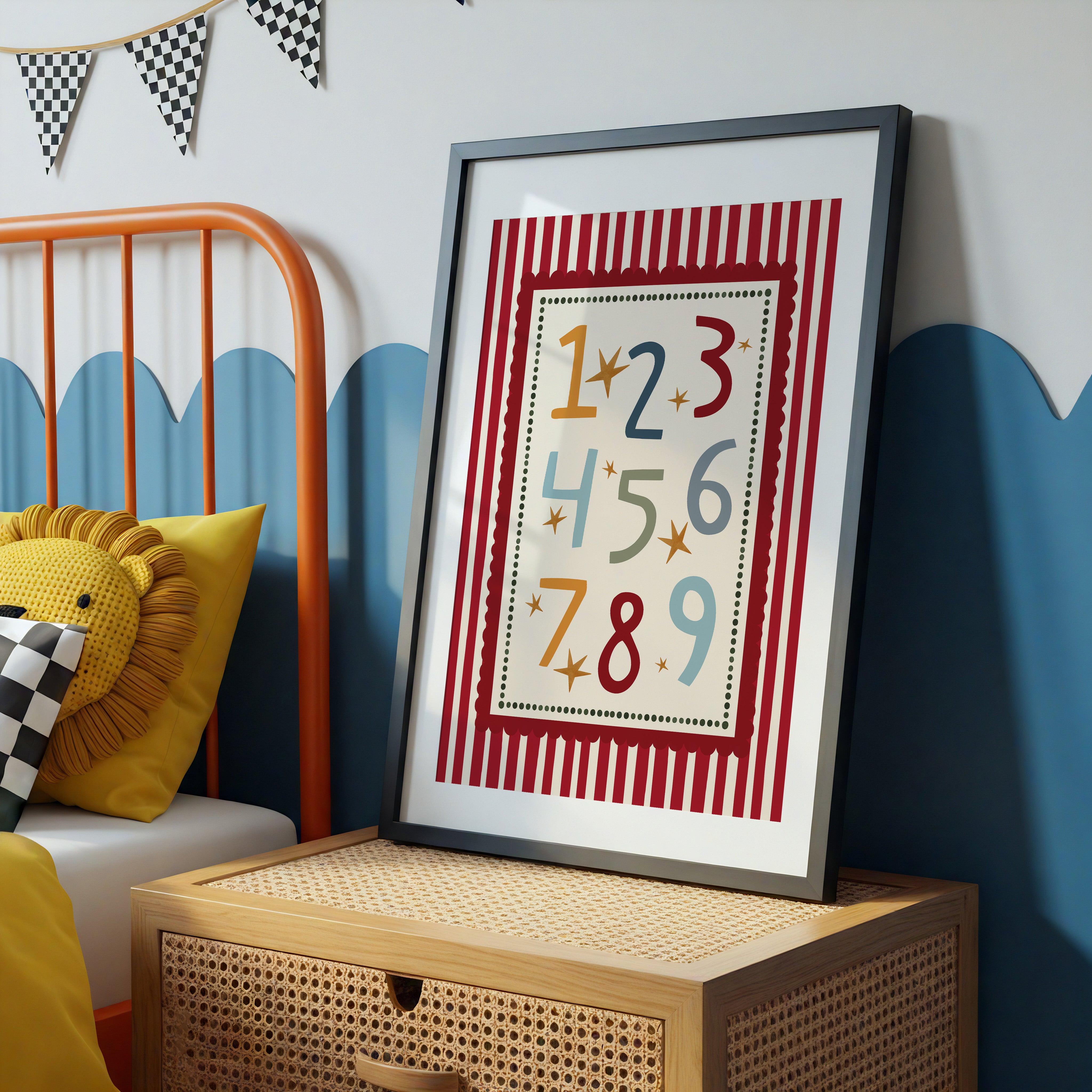 Stripe Numbers Print