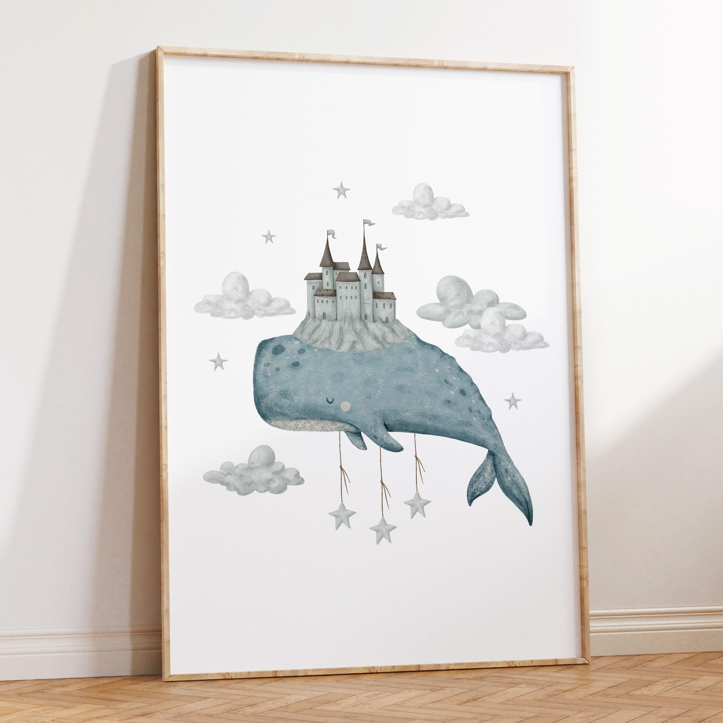 Boho Whale & Castle Print