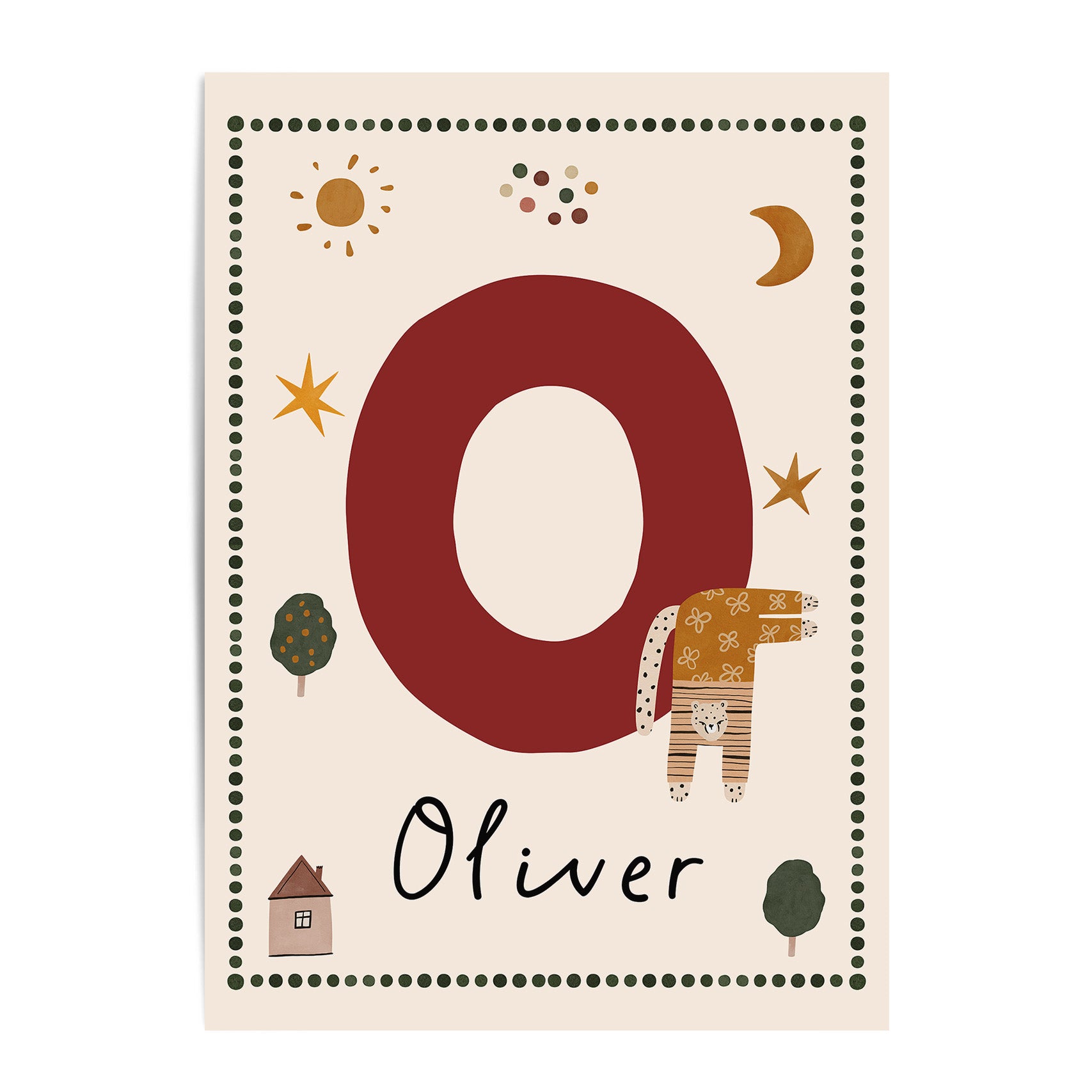 Whimsy Leopard Letter & Name Print