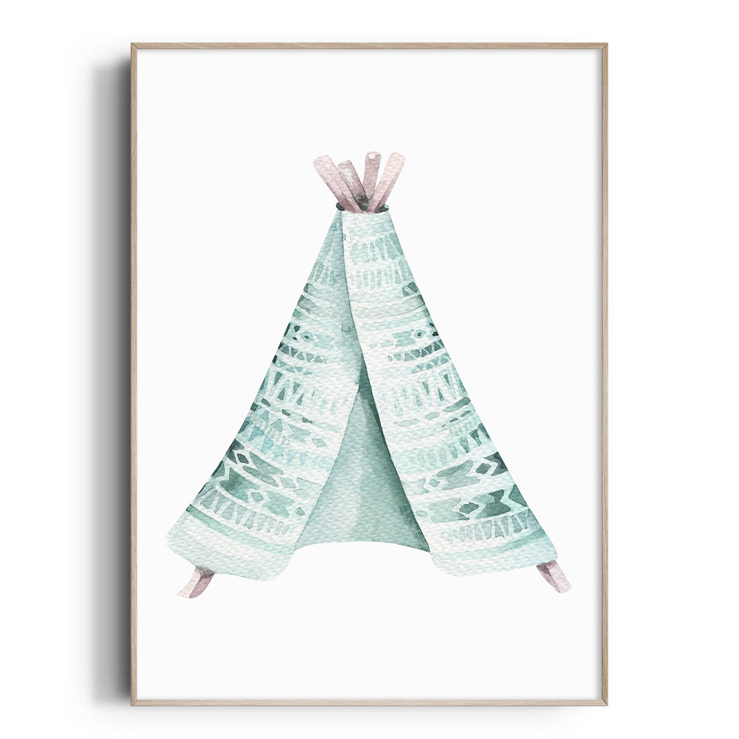 Green Woodland Teepee Print