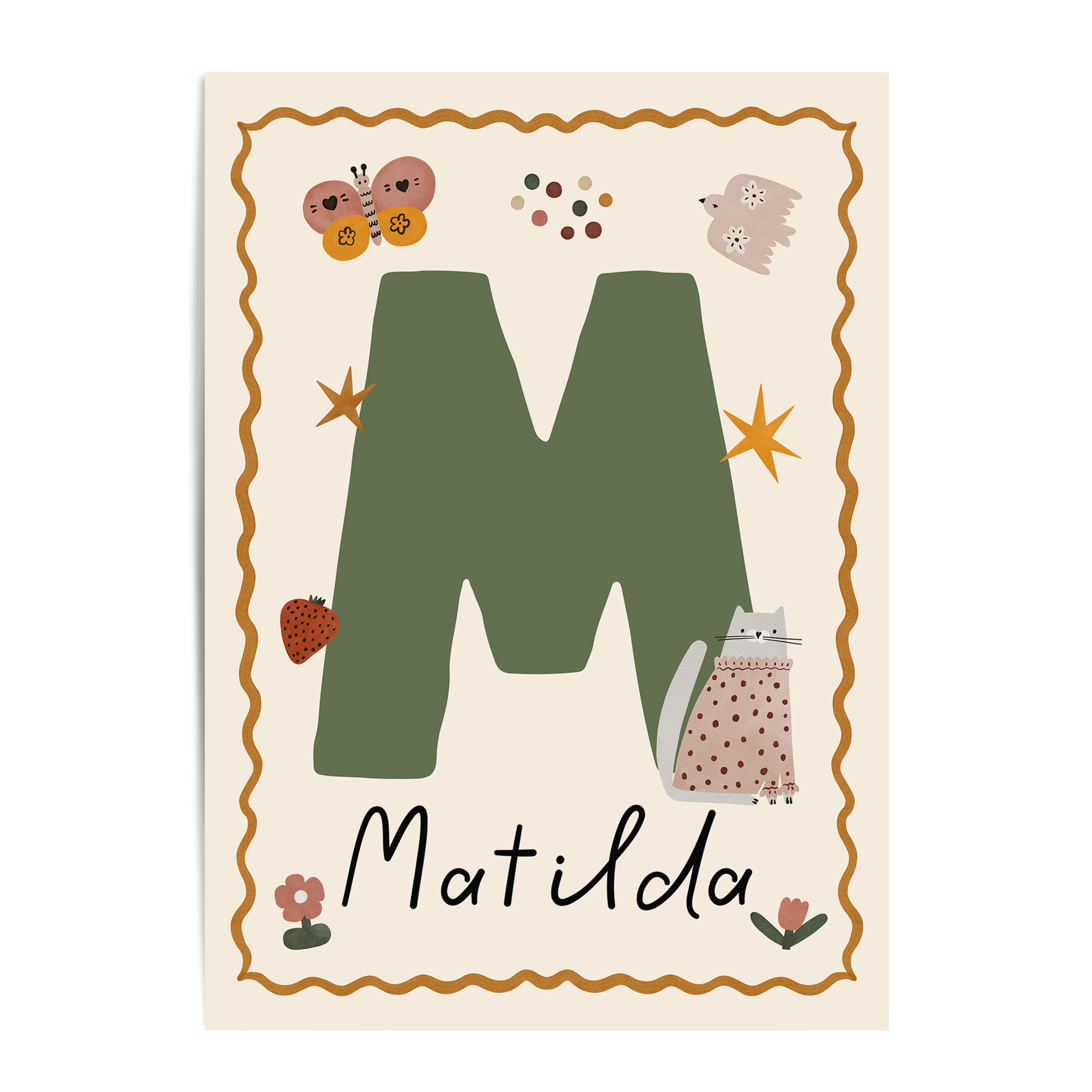 Whimsy Cate Letter & Name Print