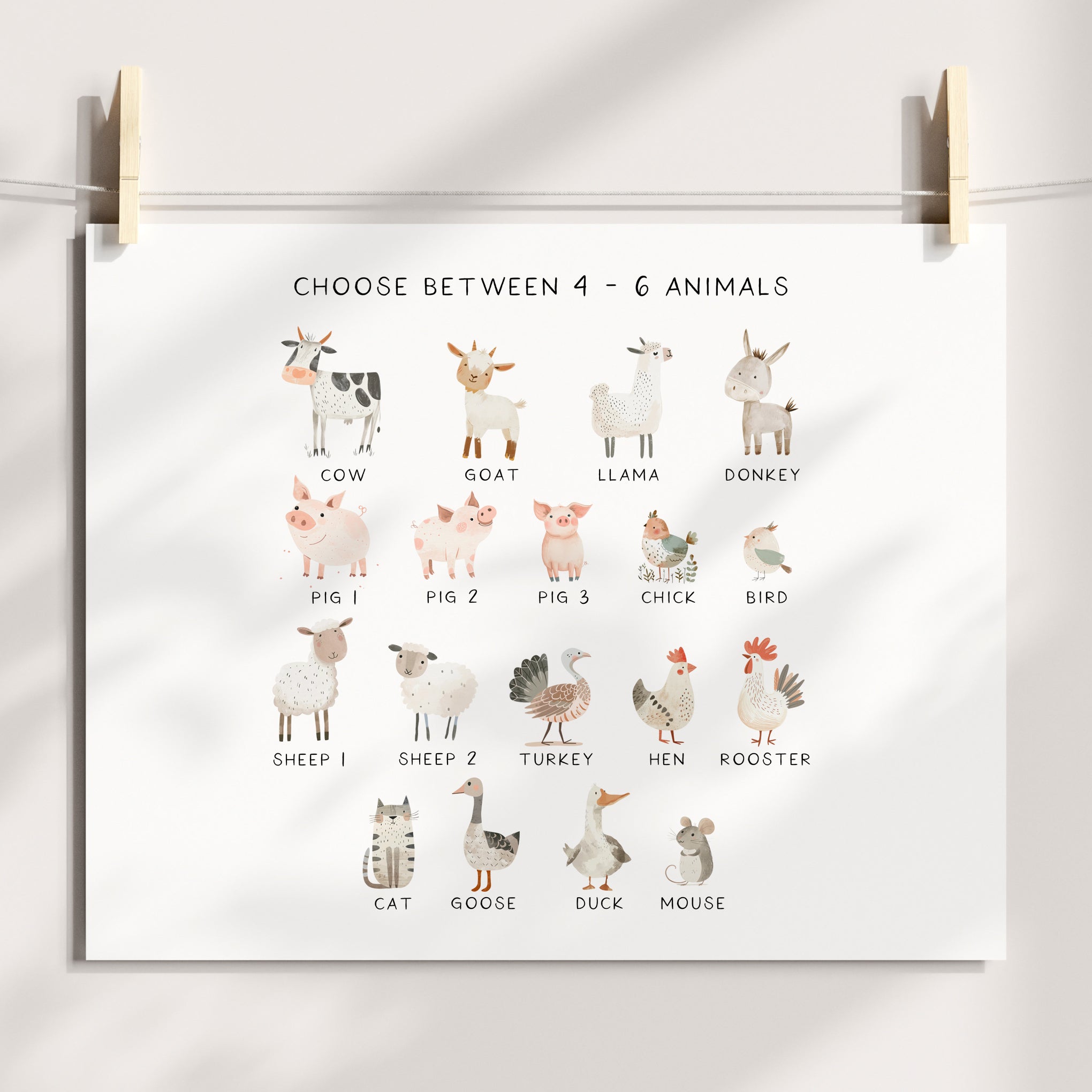 Farm Animal Letter & Name Print