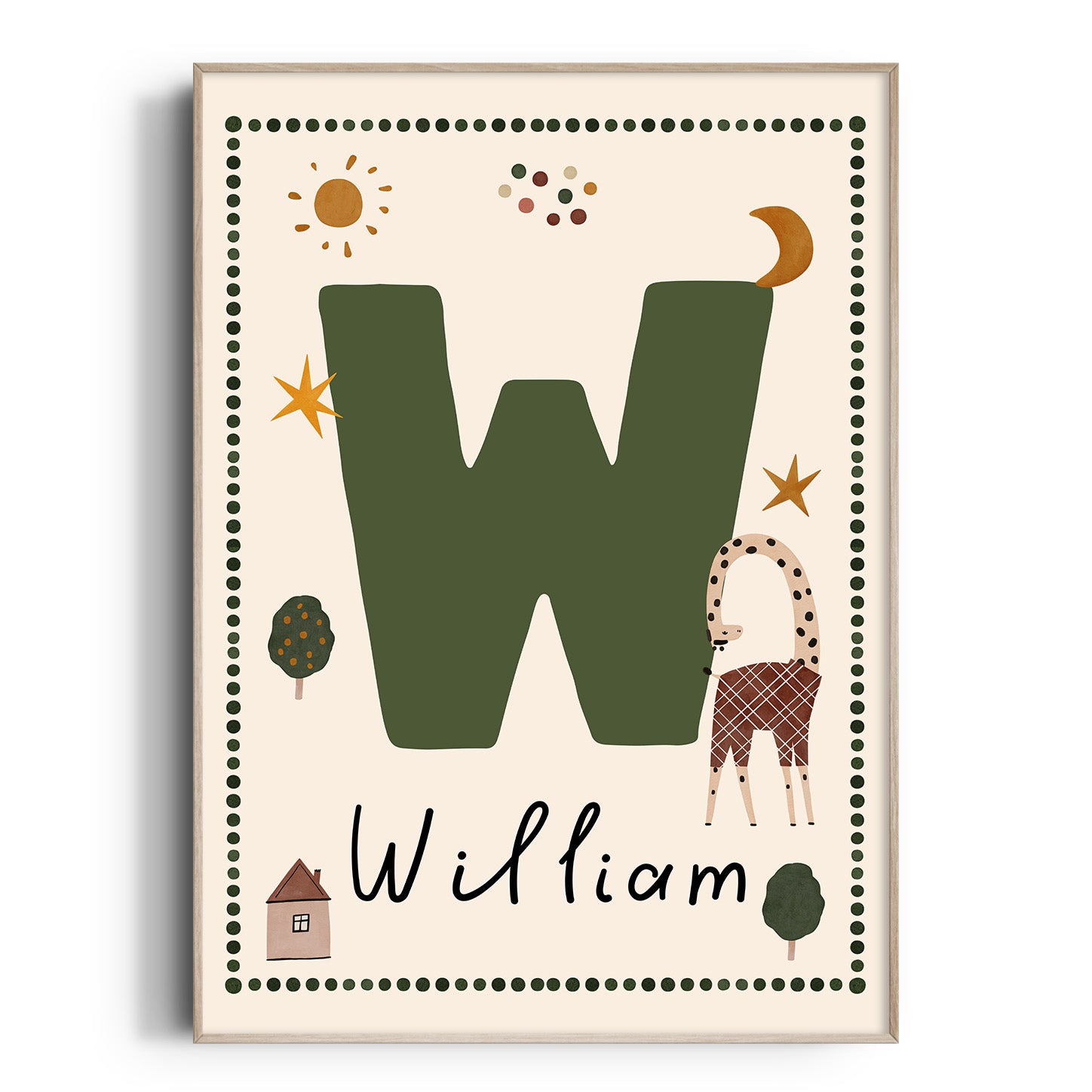 Whimsy Giraffe Letter & Name Print