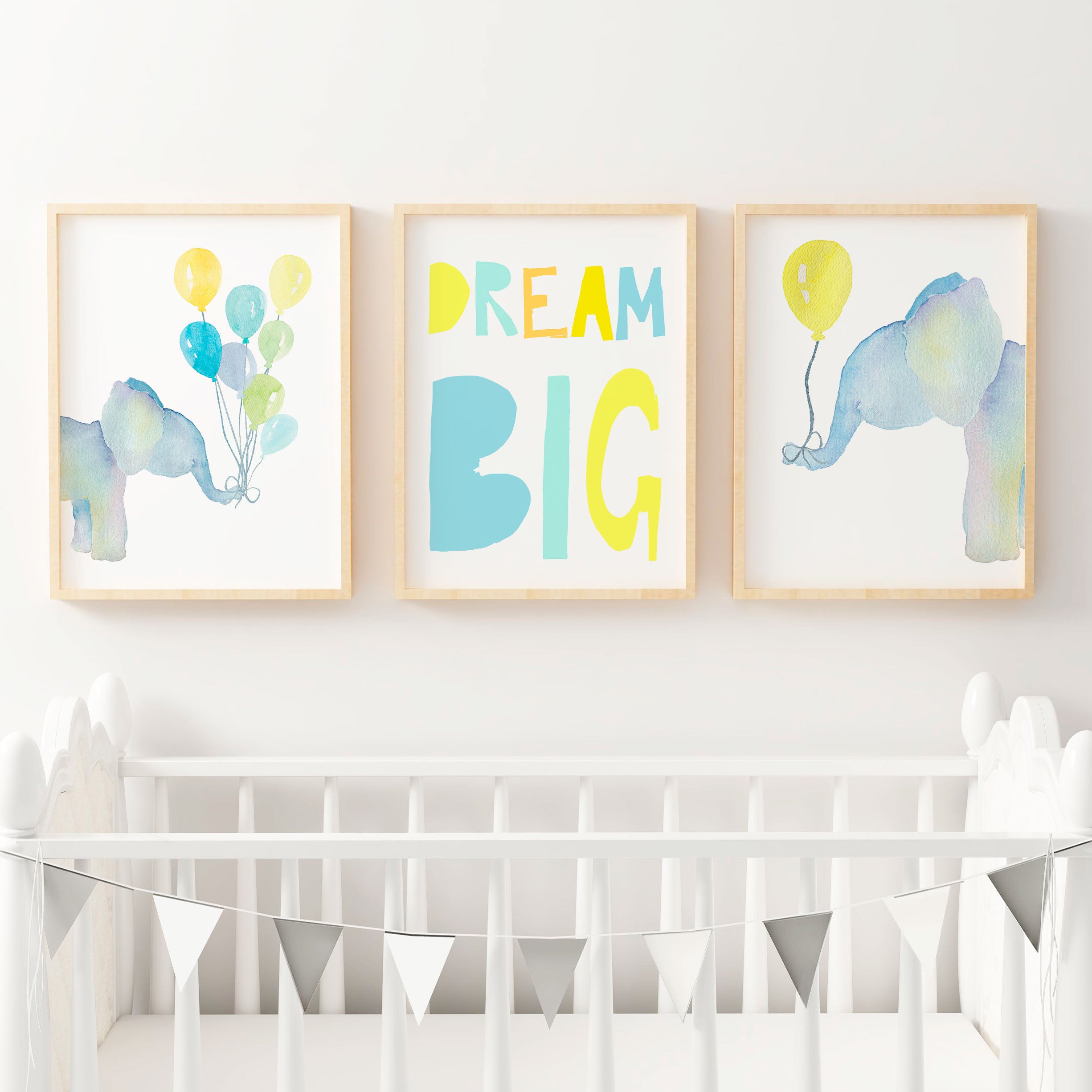 Watercolour Elephants & Dream Big Prints