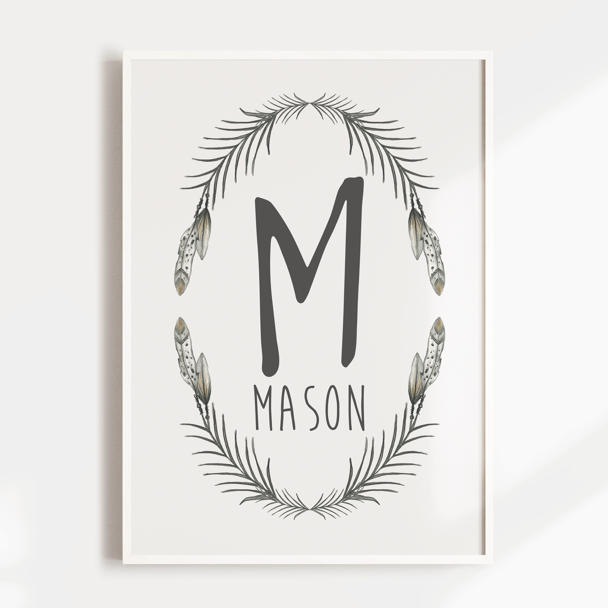 Woodland Feather Name Print