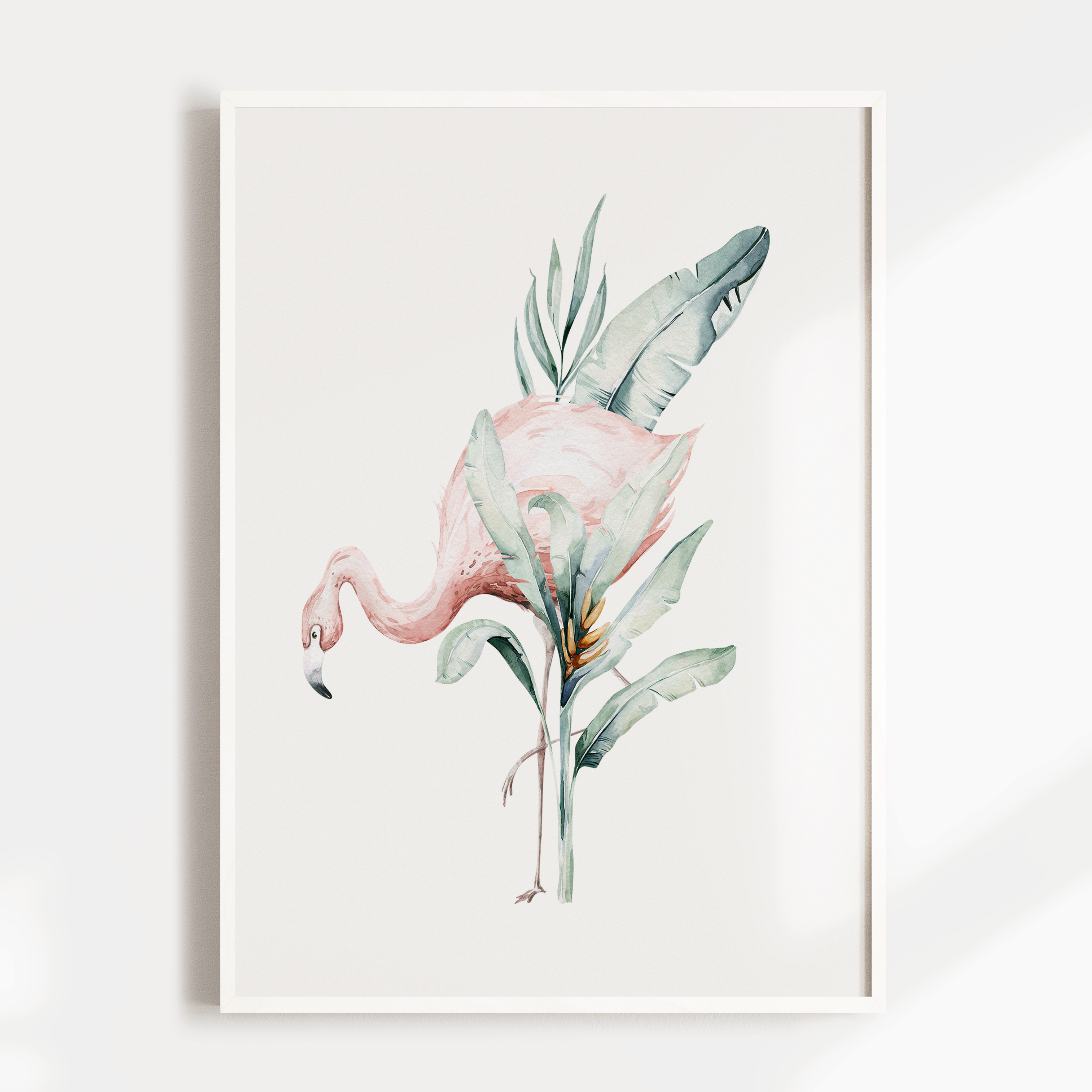 Watercolour Flamingo Print