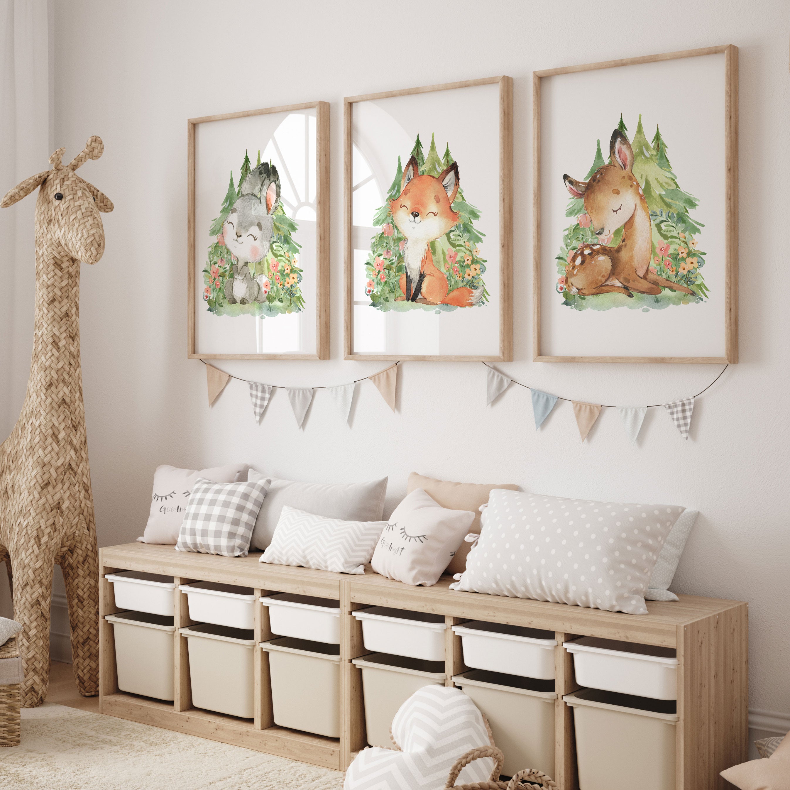 Woodland Deer, Fox & Bunny