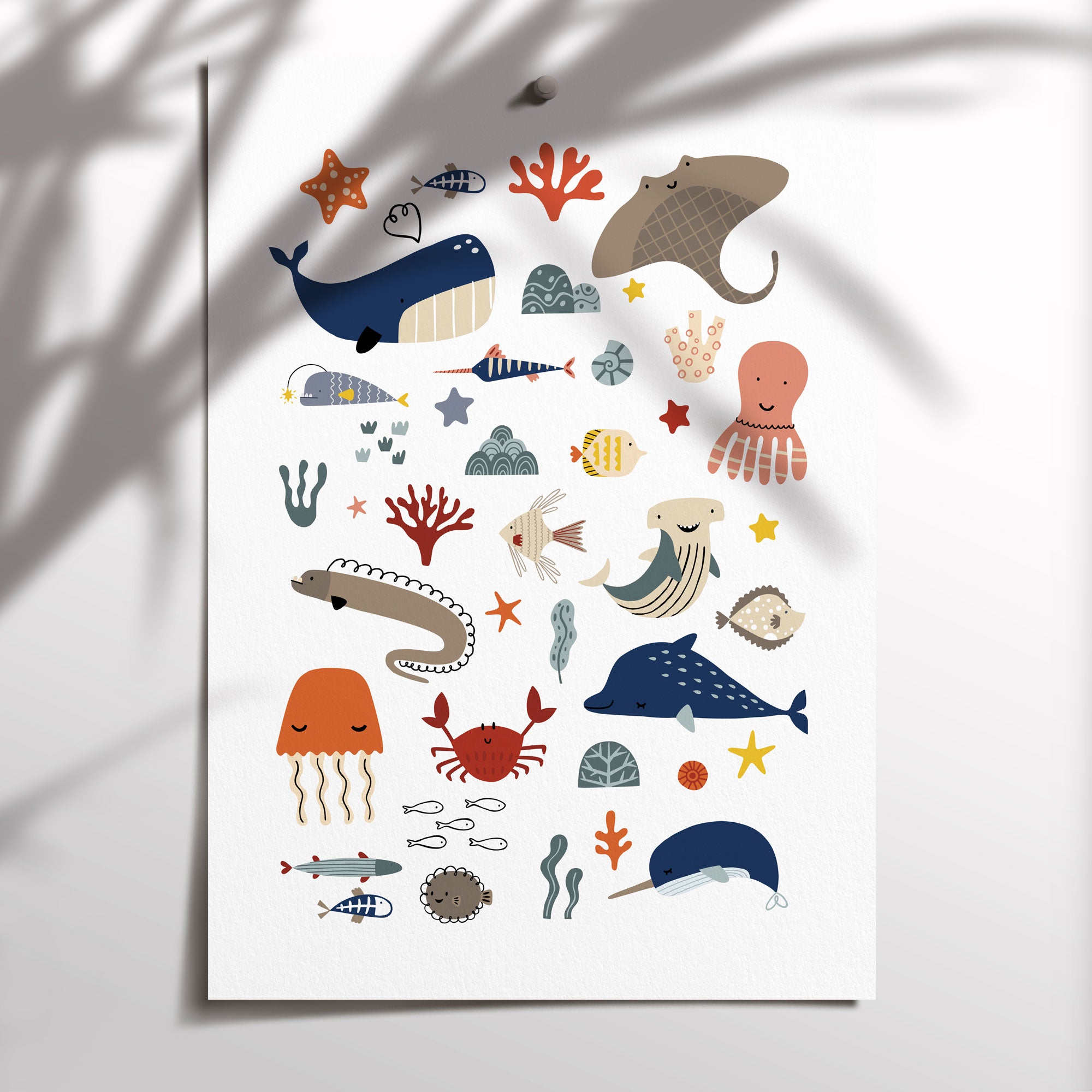 Under The Ocean Nursery Wall Art  Print