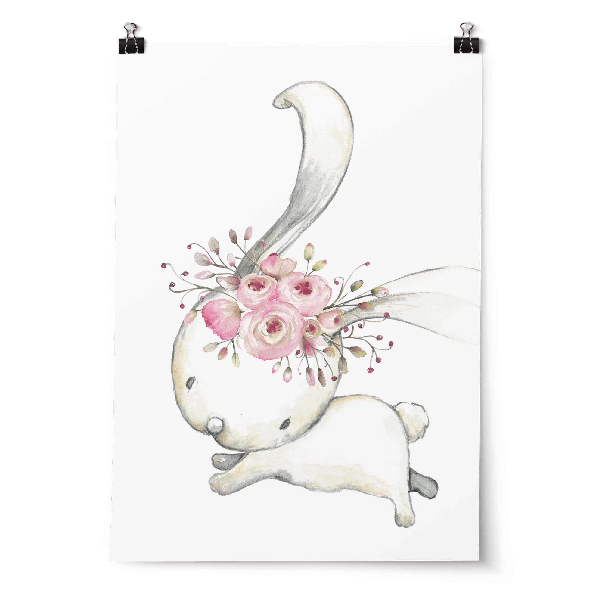 Woodland Boho Floral Bunny Prints