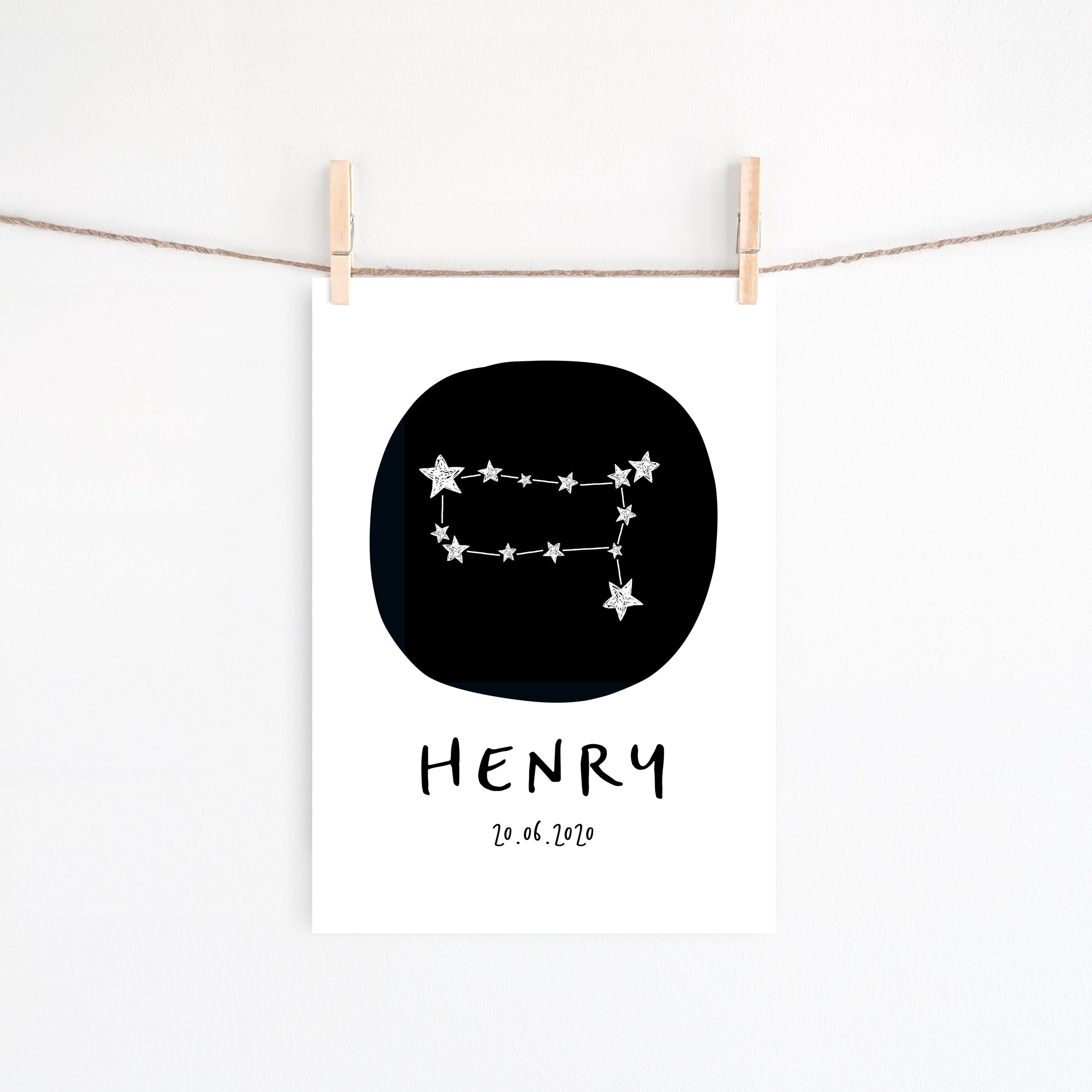 Zodiac Constellation Birth Print - Gemini