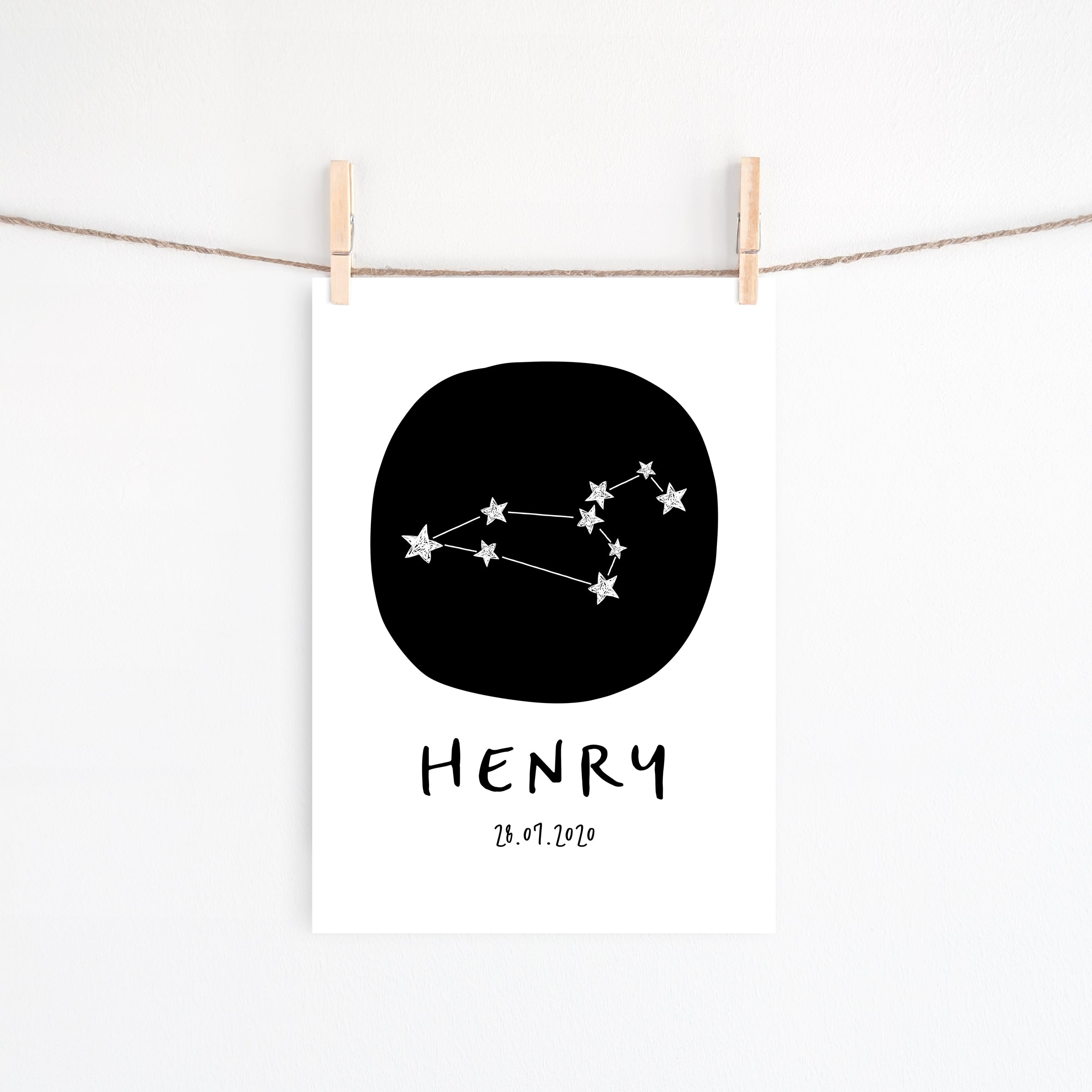 Zodiac Constellation Birth Print - Leo