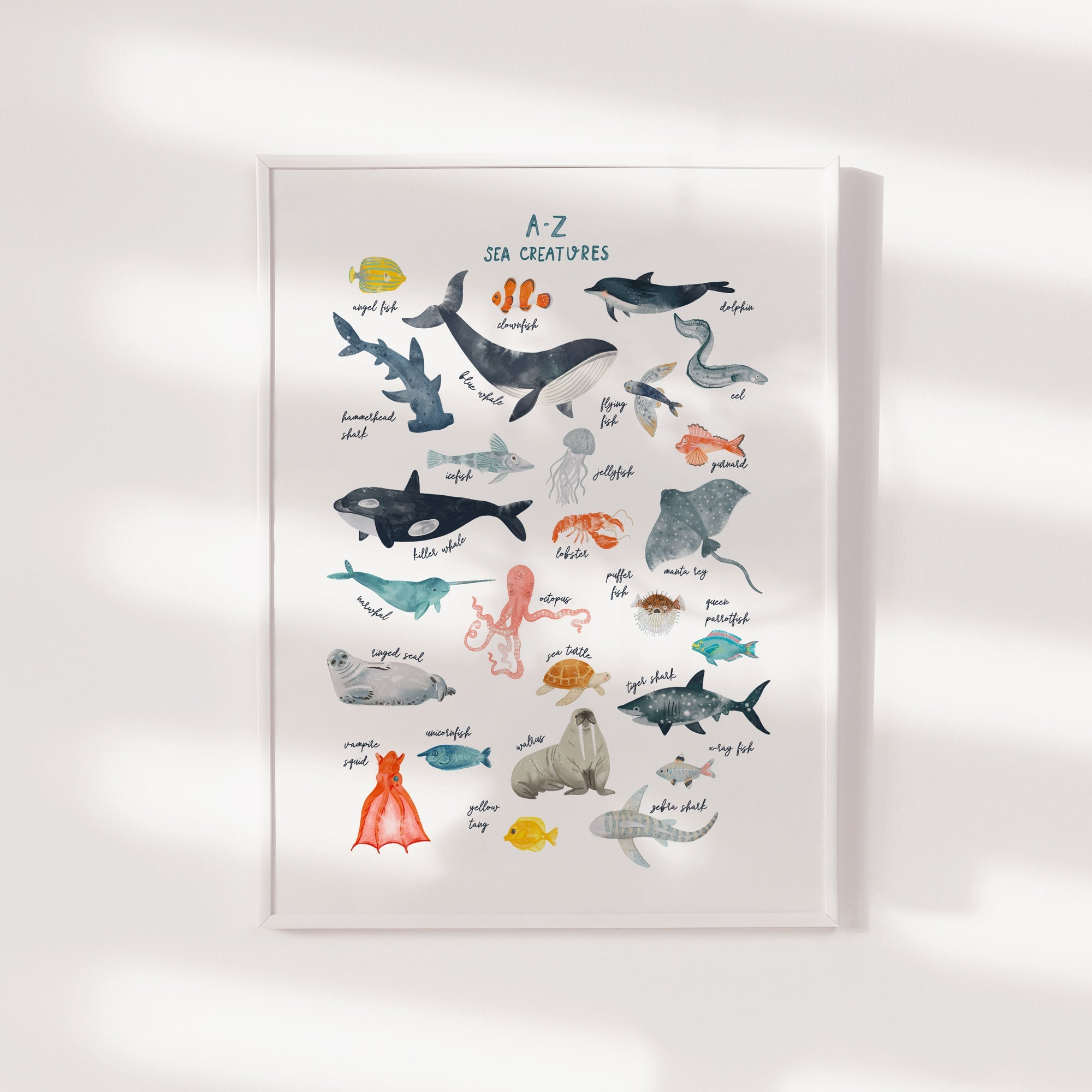 A-Z Sea Creature Print