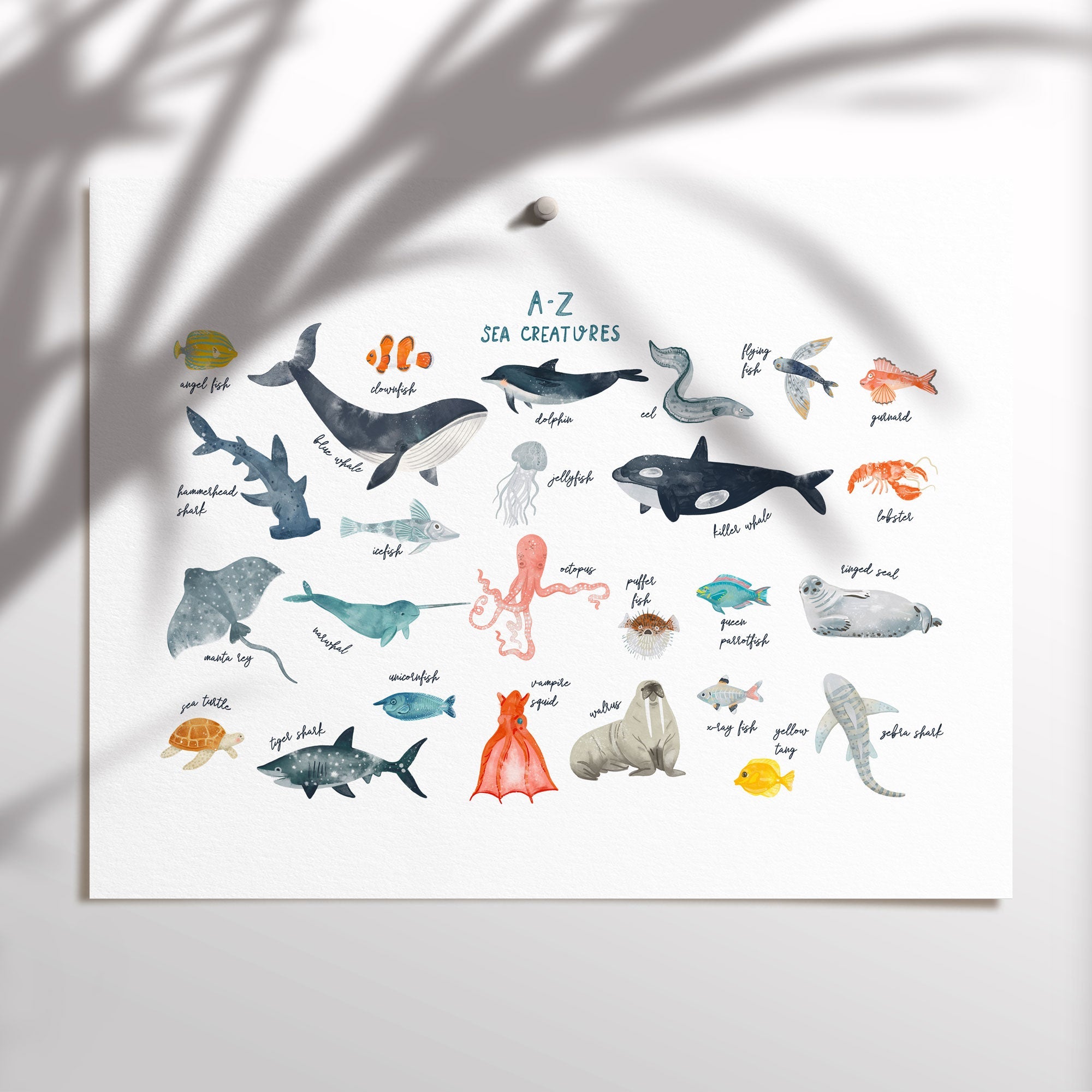 A-Z Sea Creature Print