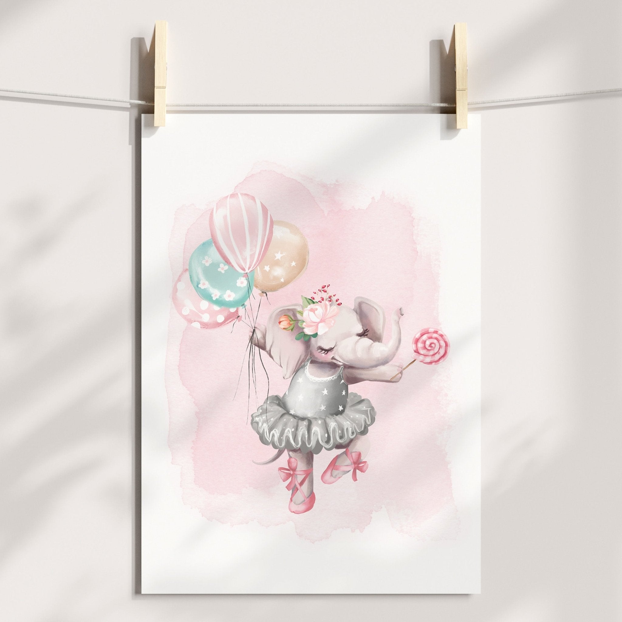 Ballerina Elephant Print