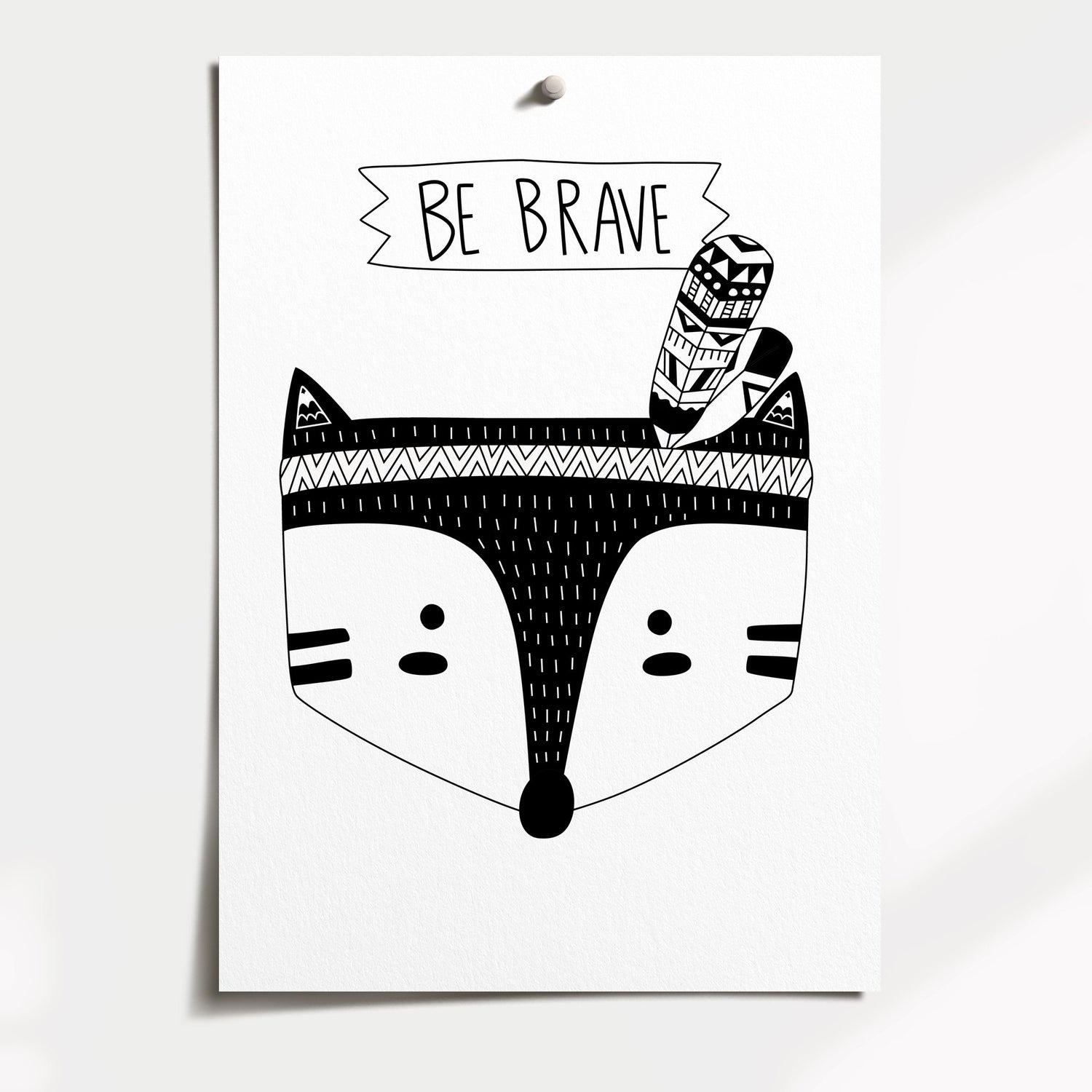 Be Brave Tribal Fox Print