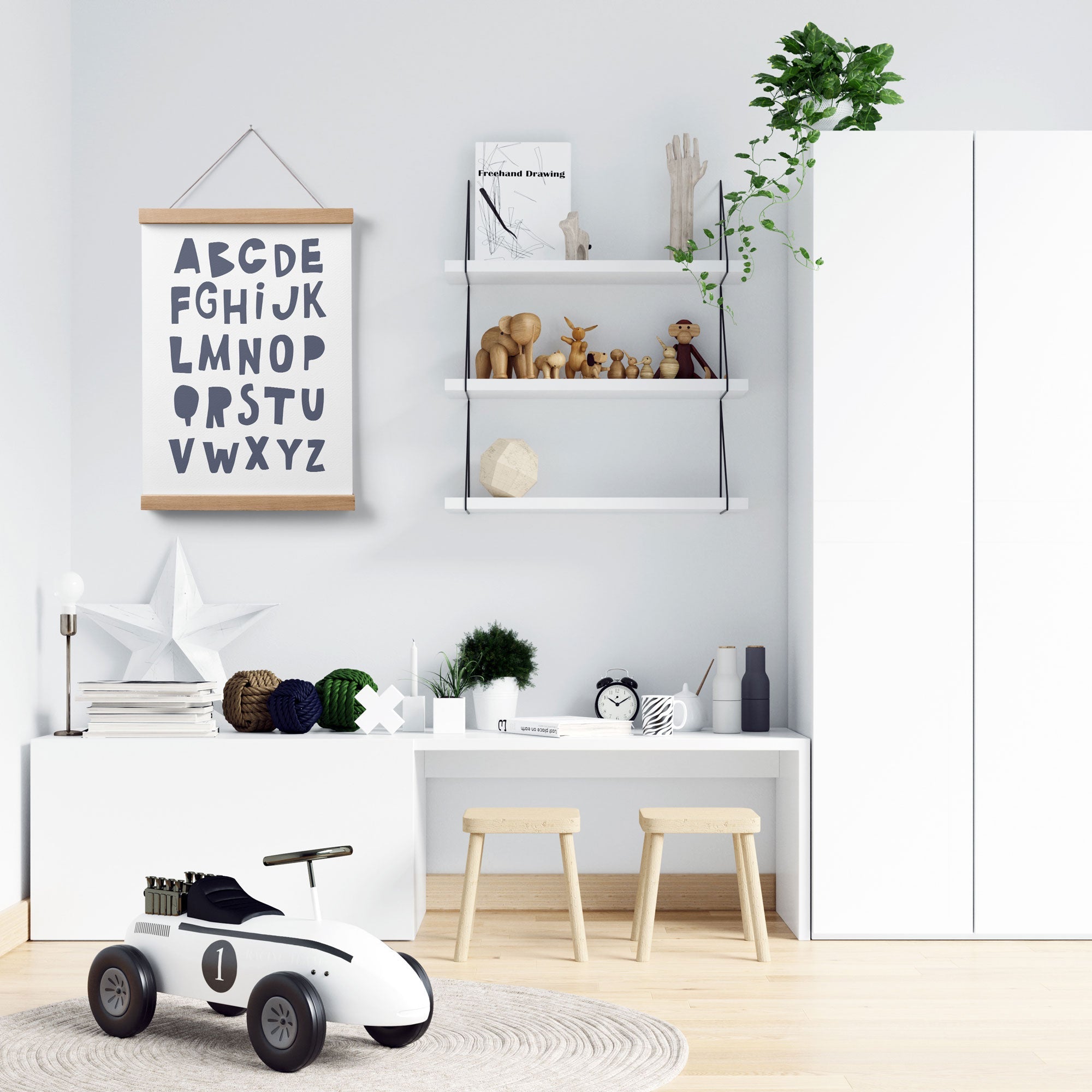 Blue Alphabet Print