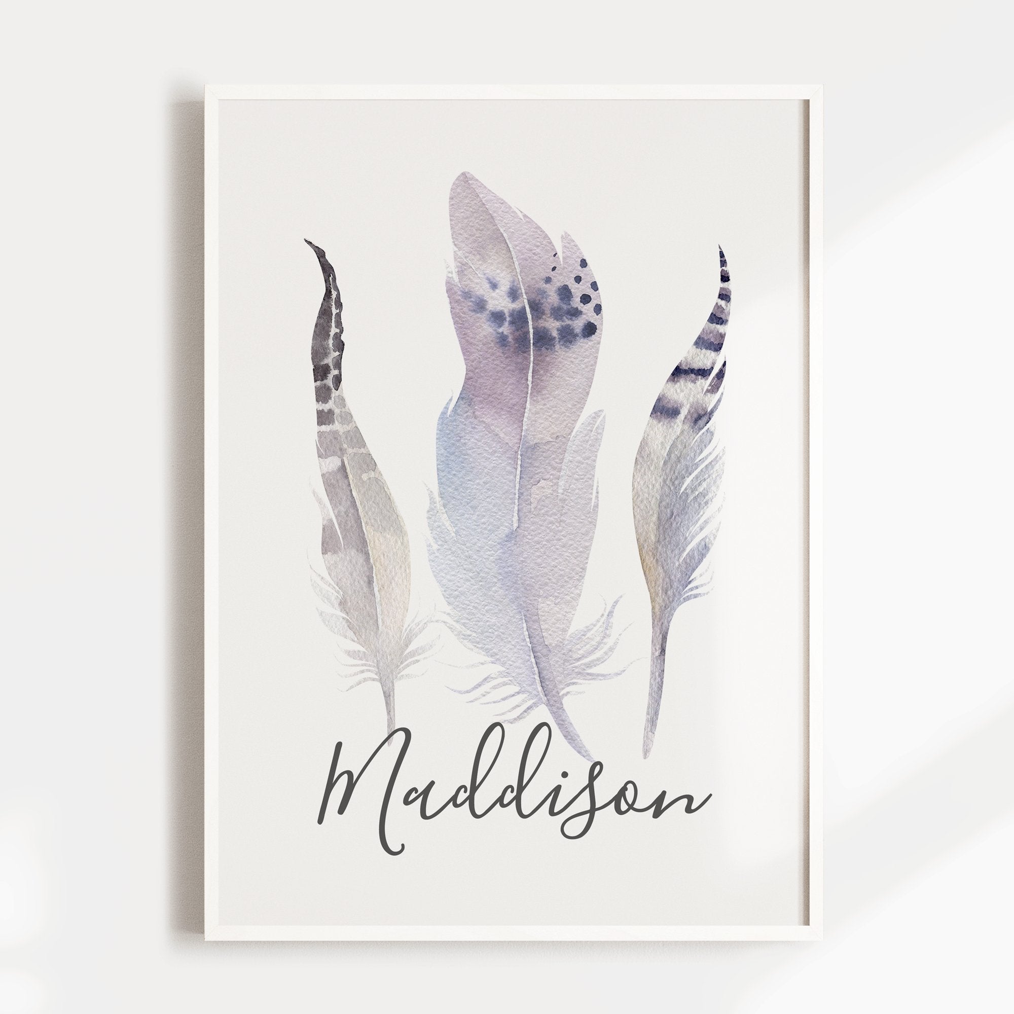 Boho Feather Name Print